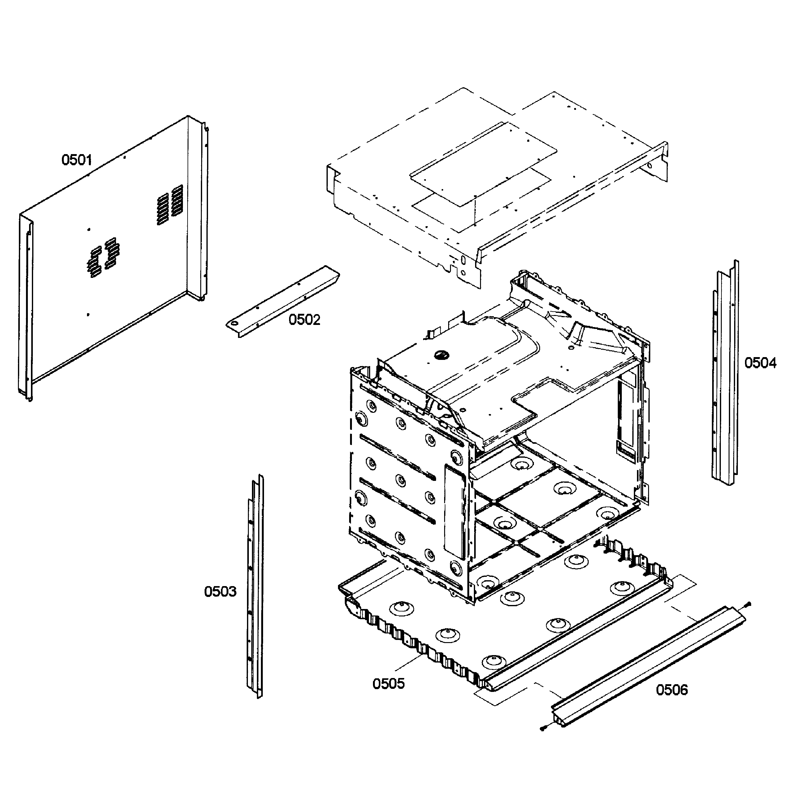 Bosch HBL8450UC/02 cabinet assy diagram