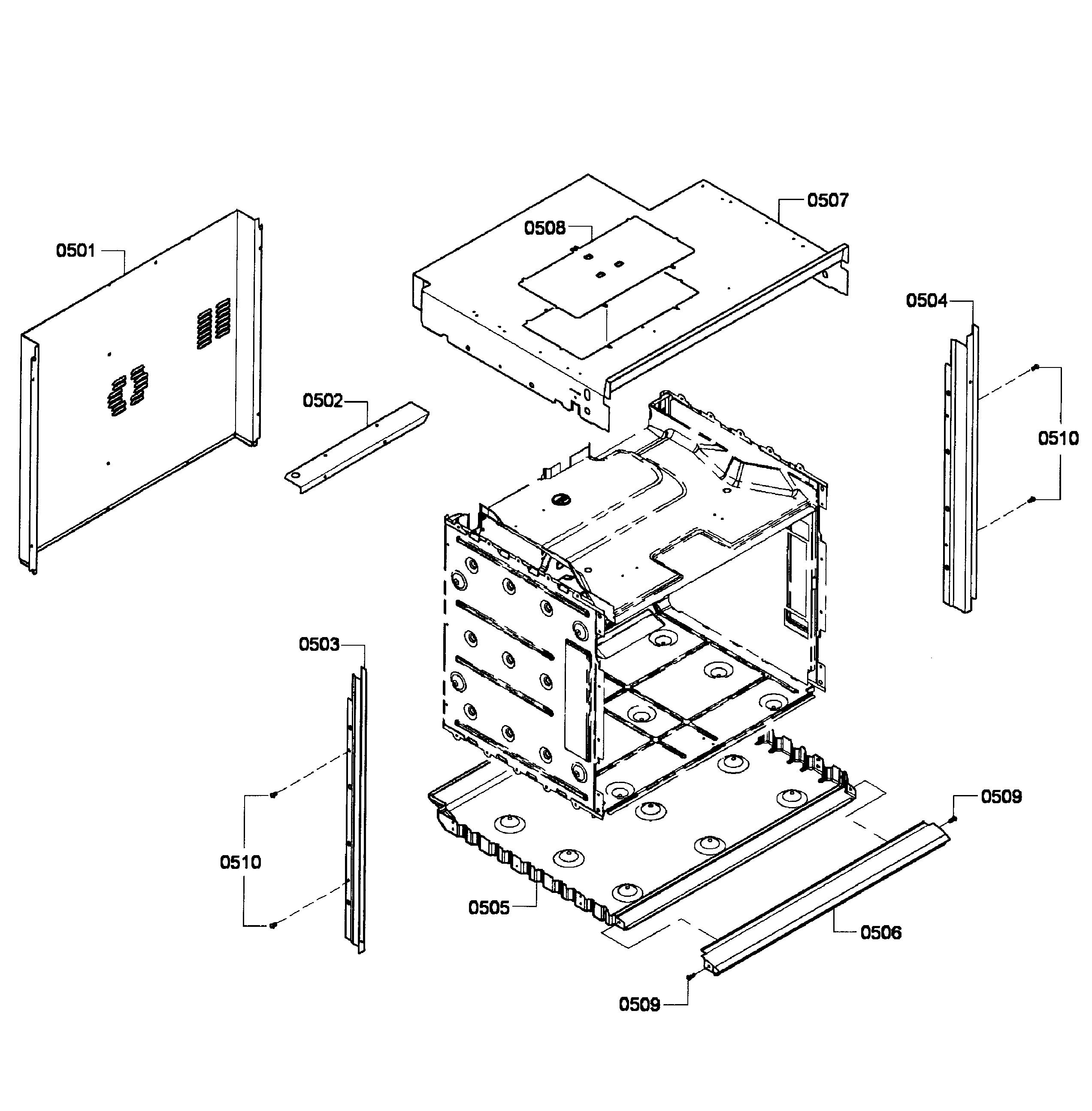 Bosch HBL8450UC/05 cabinet assy diagram