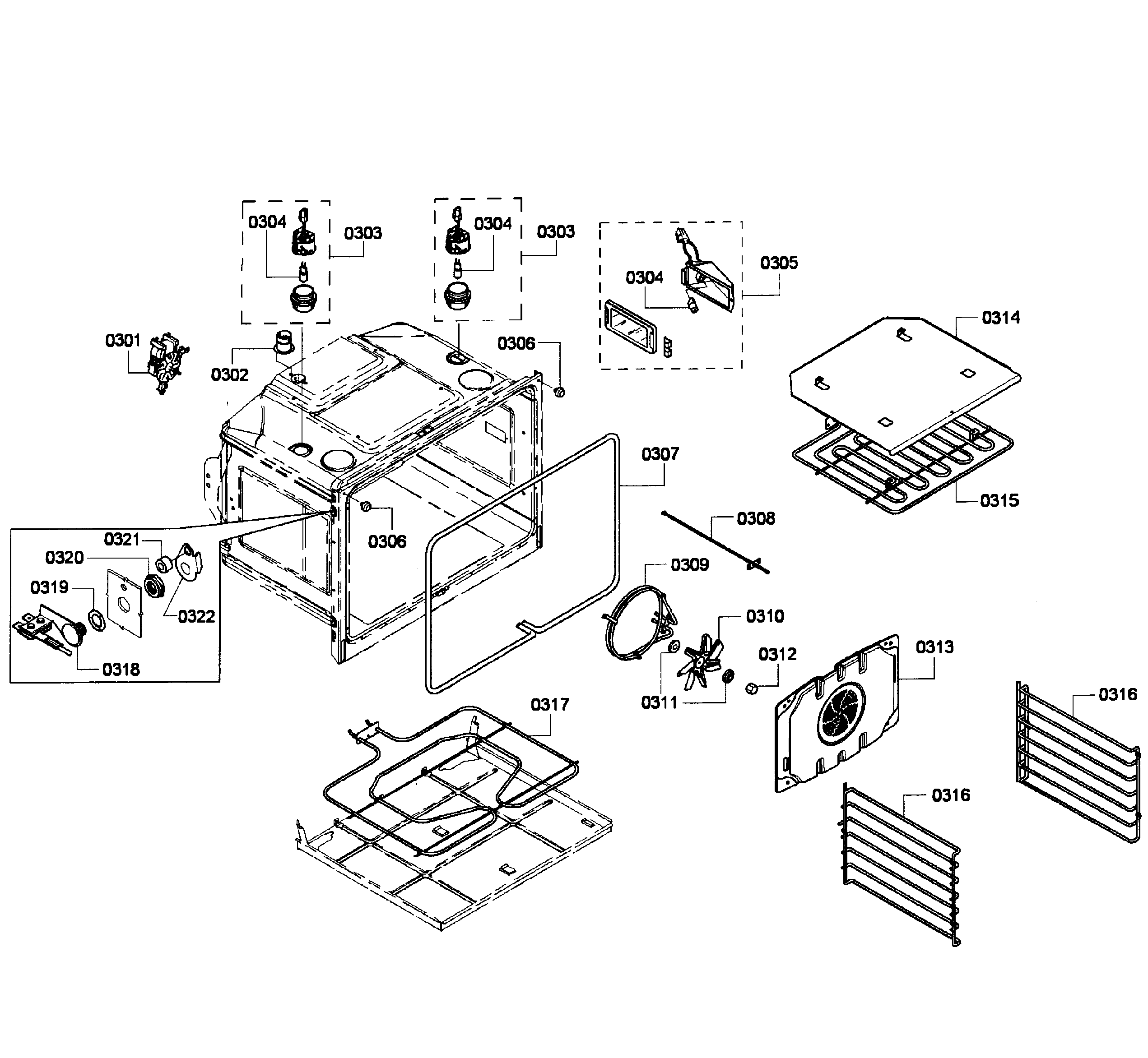 Bosch HBL8450UC/06 oven assy diagram