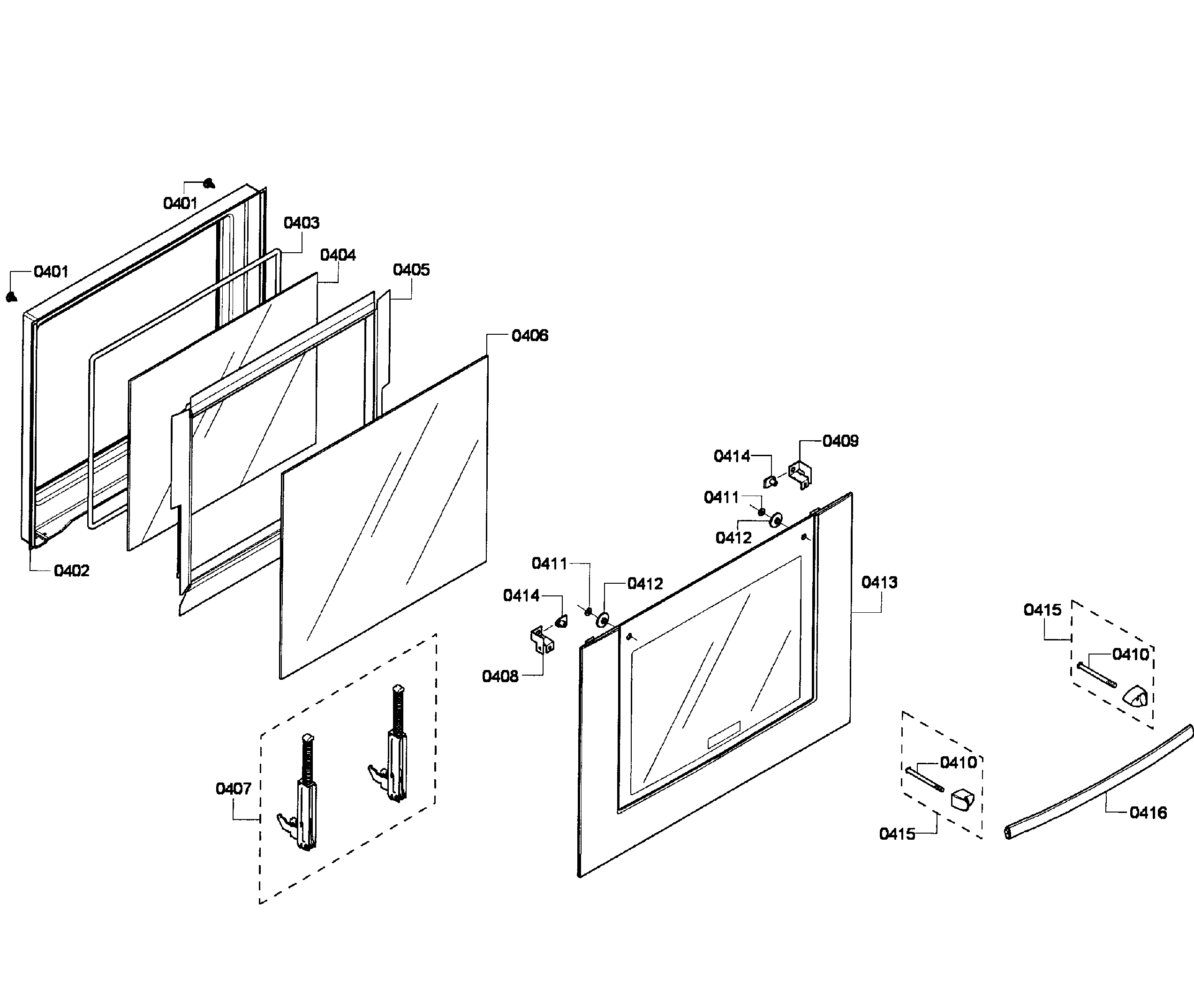 Bosch HBL8450UC/07 door assy diagram