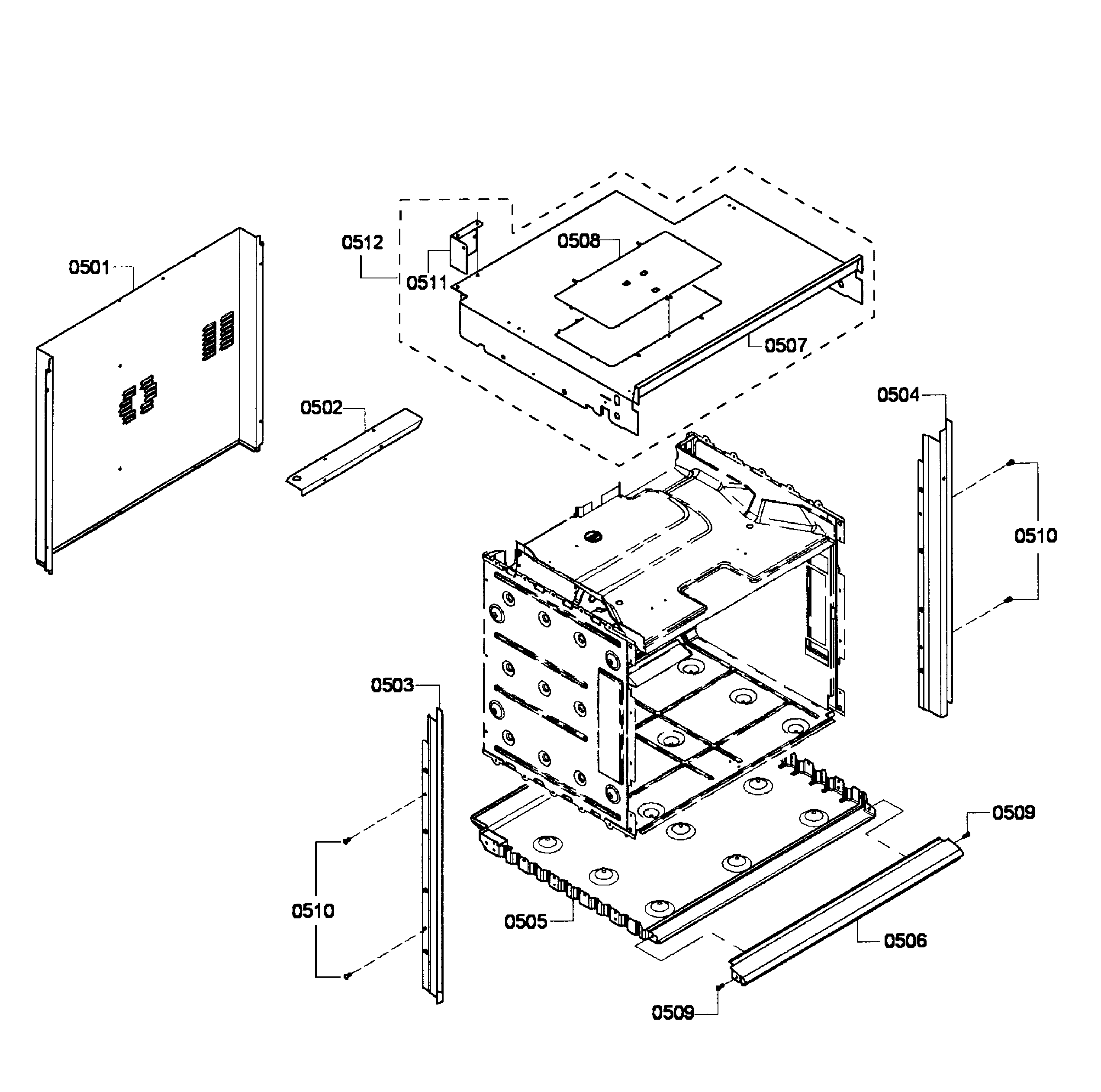 Bosch HBL8450UC/07 cabinet assy diagram