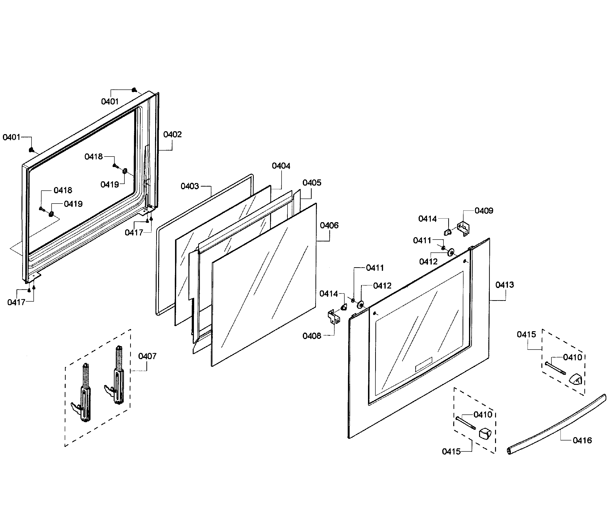 Bosch HBL8450UC/09 door assy diagram