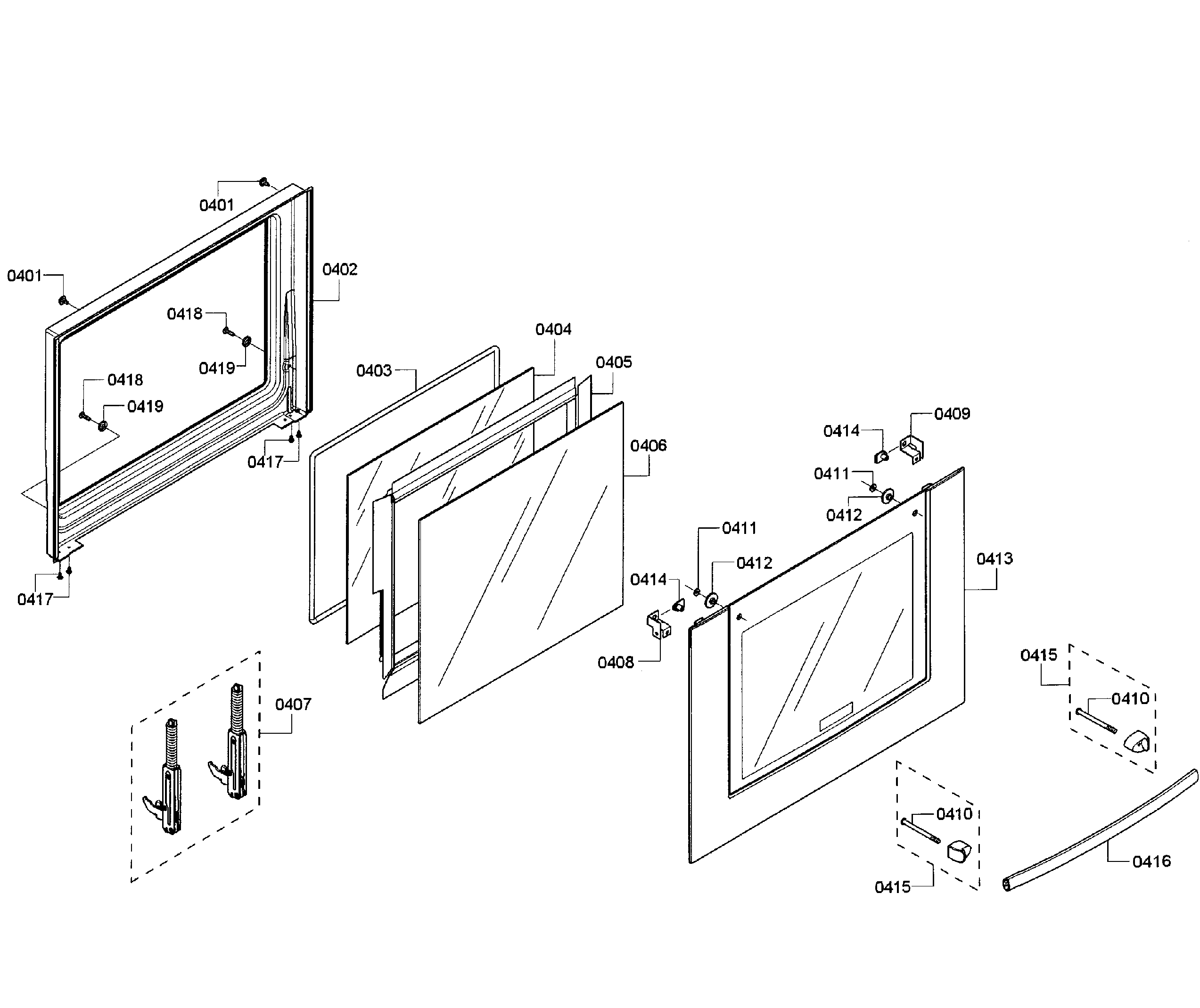 Bosch HBL8450UC/10 door assy diagram