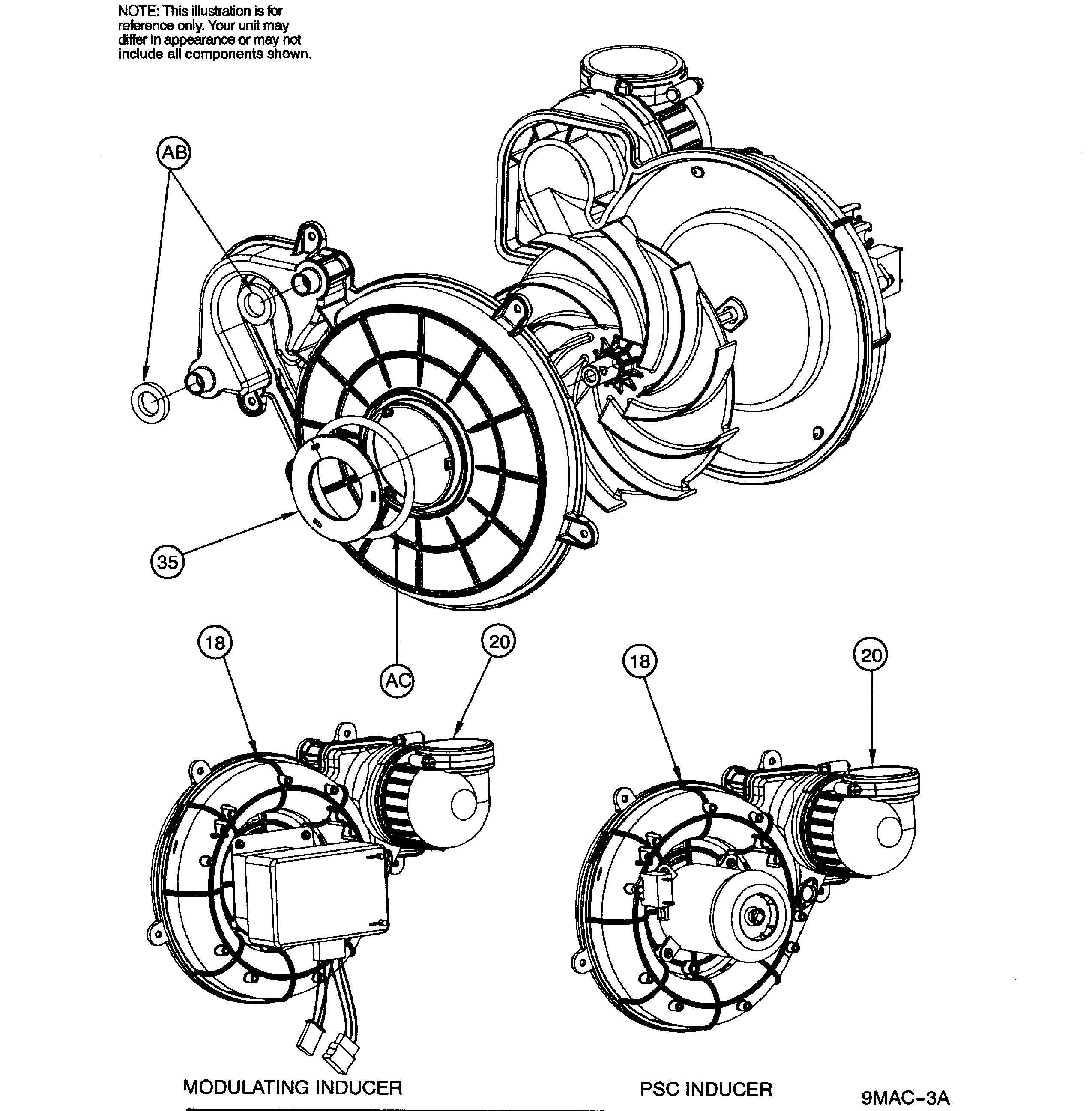 ICP N9MSE1002114A1 inducer assy diagram