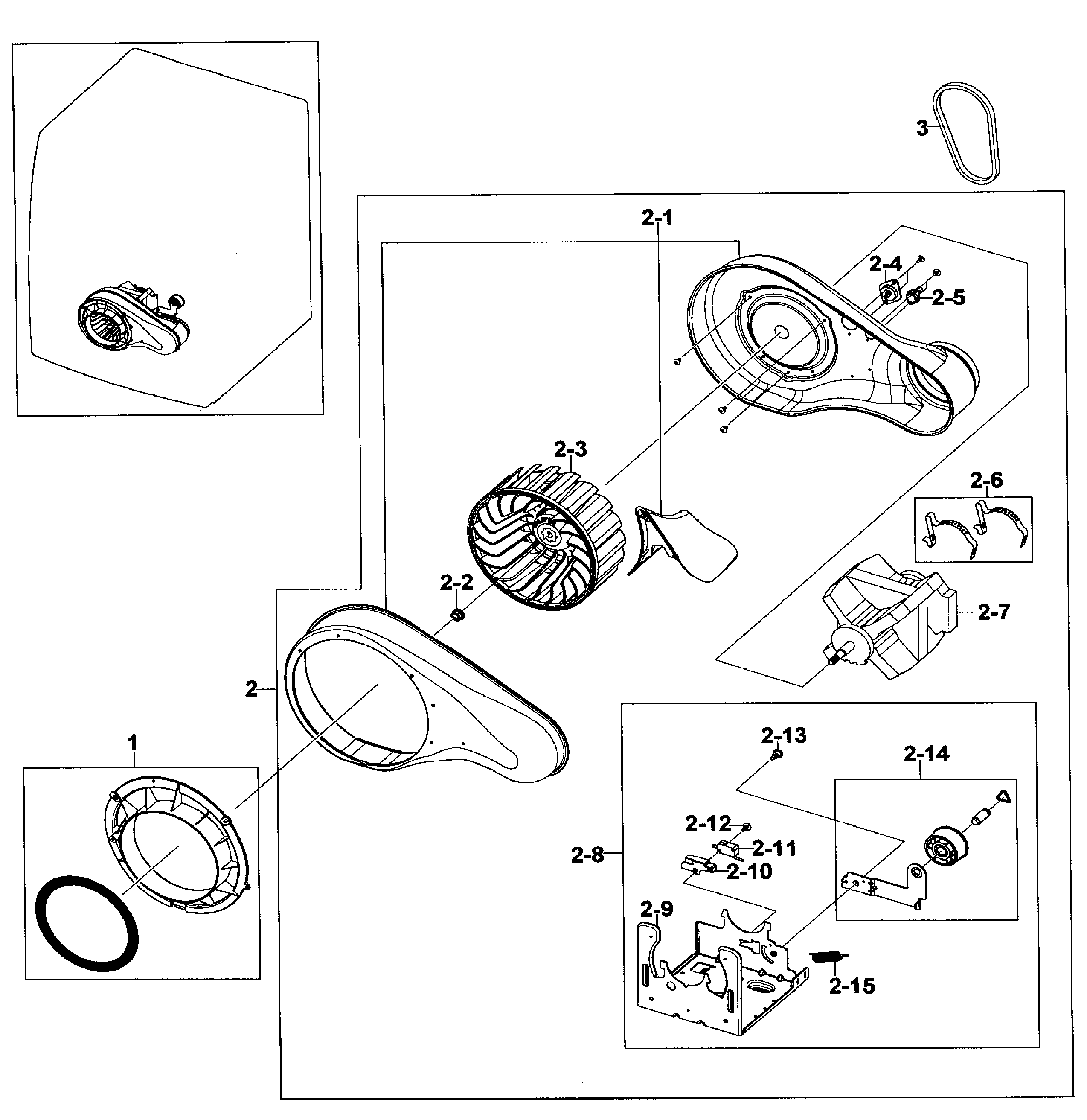 Samsung DV520AEP/XAA-01 motor assy diagram