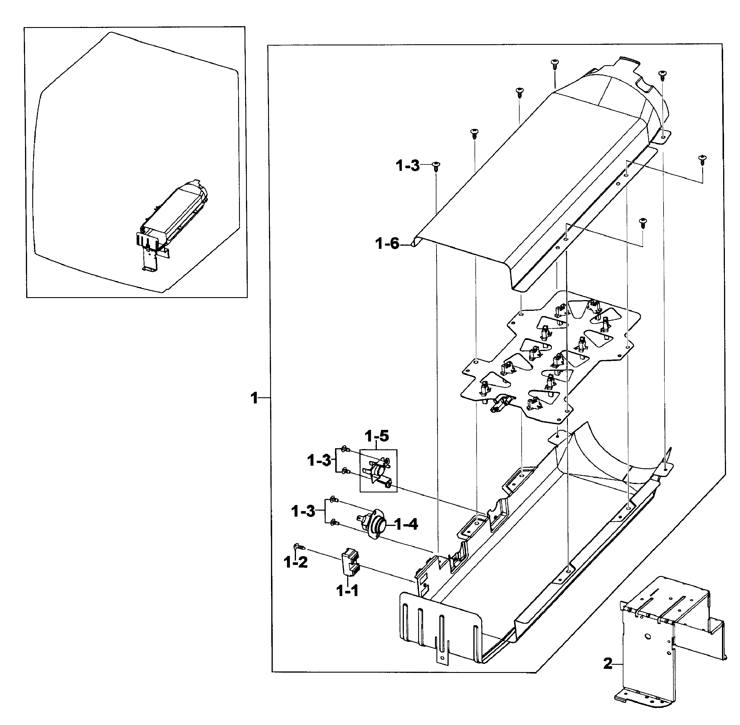 Samsung DV520AEP/XAA-01 heater assy diagram