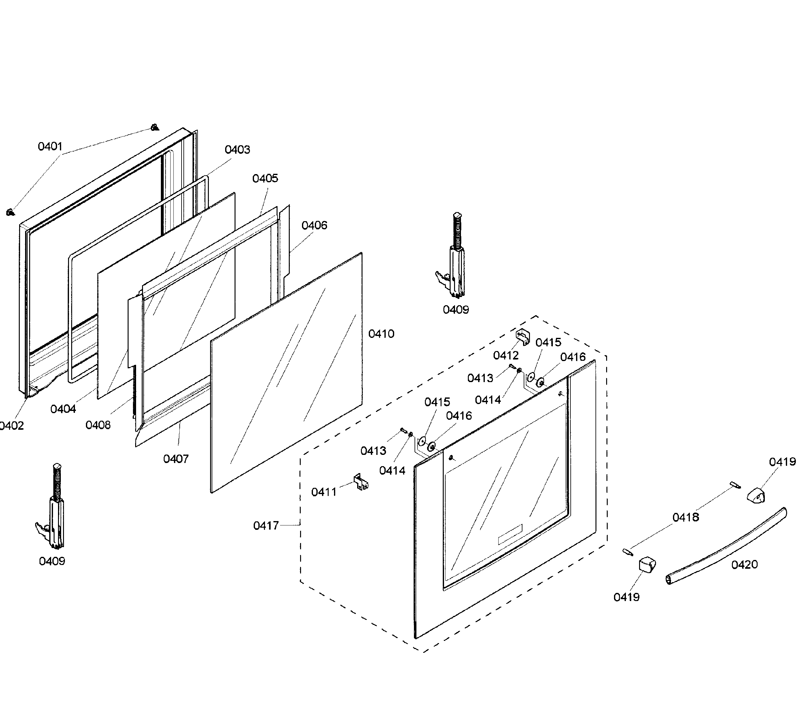 Bosch HBN5450UC/01 door assy diagram