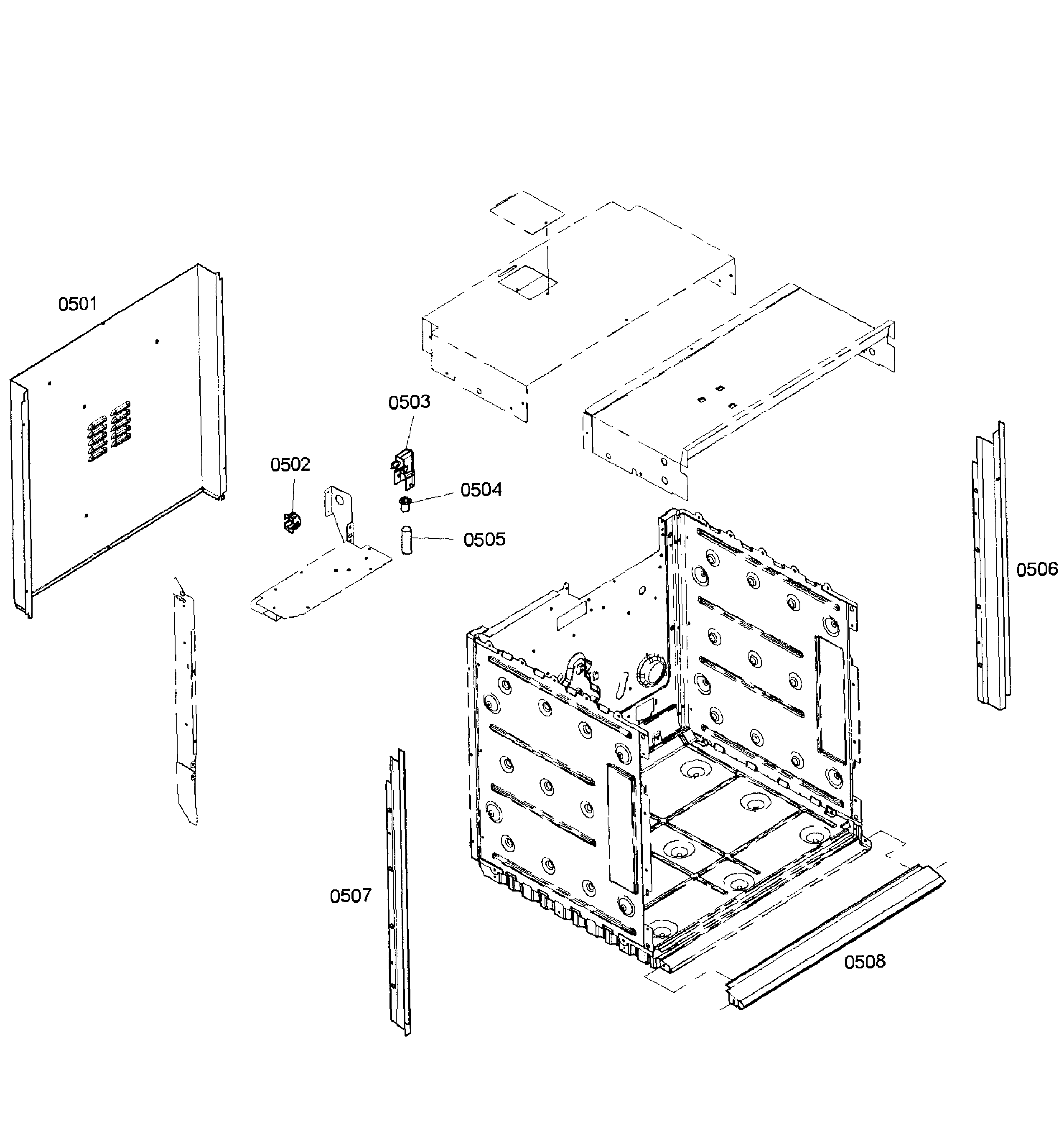 Bosch HBN5450UC/01 cabinet assy diagram