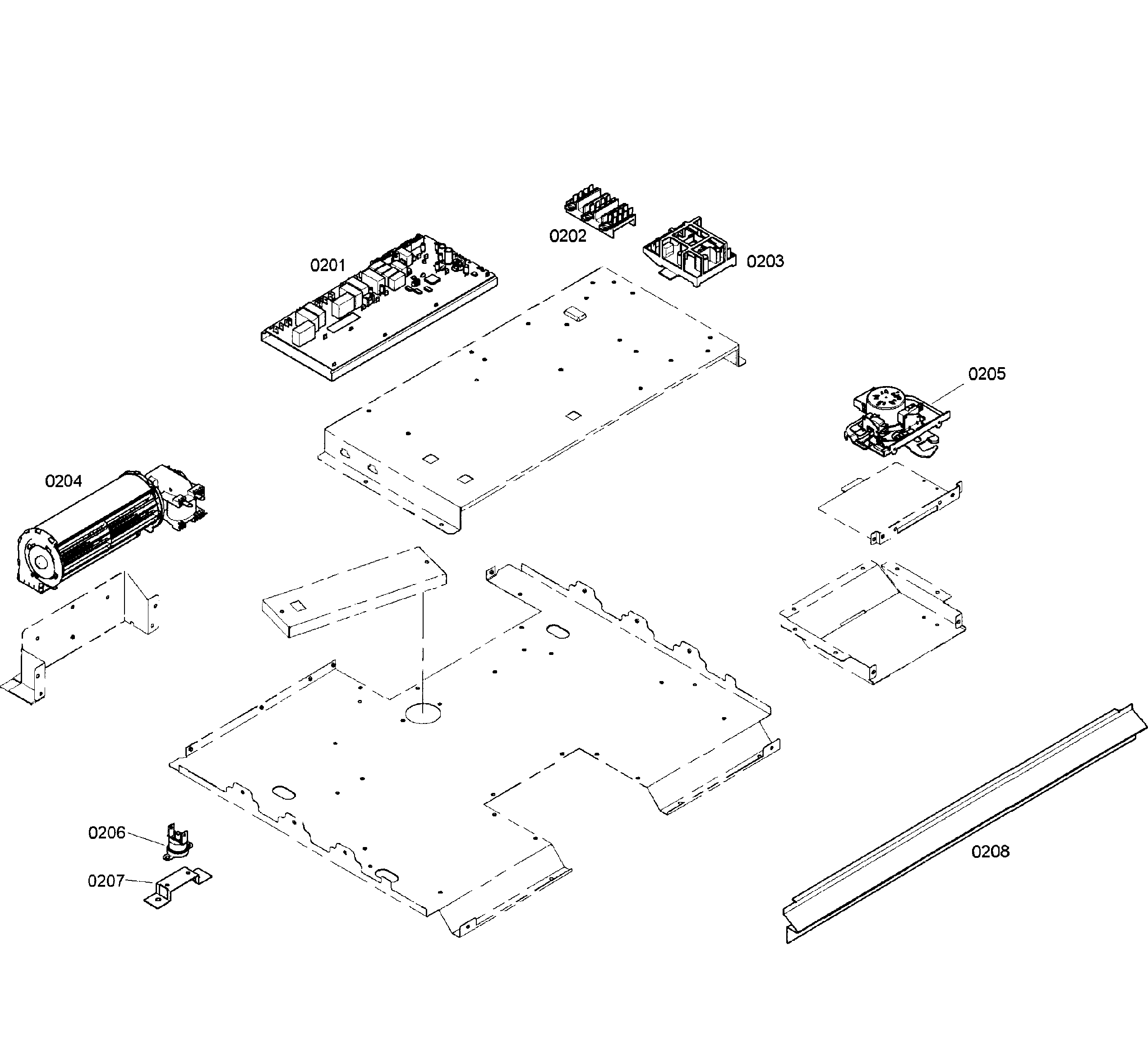 Bosch HBN5450UC/03 pcb's assy diagram