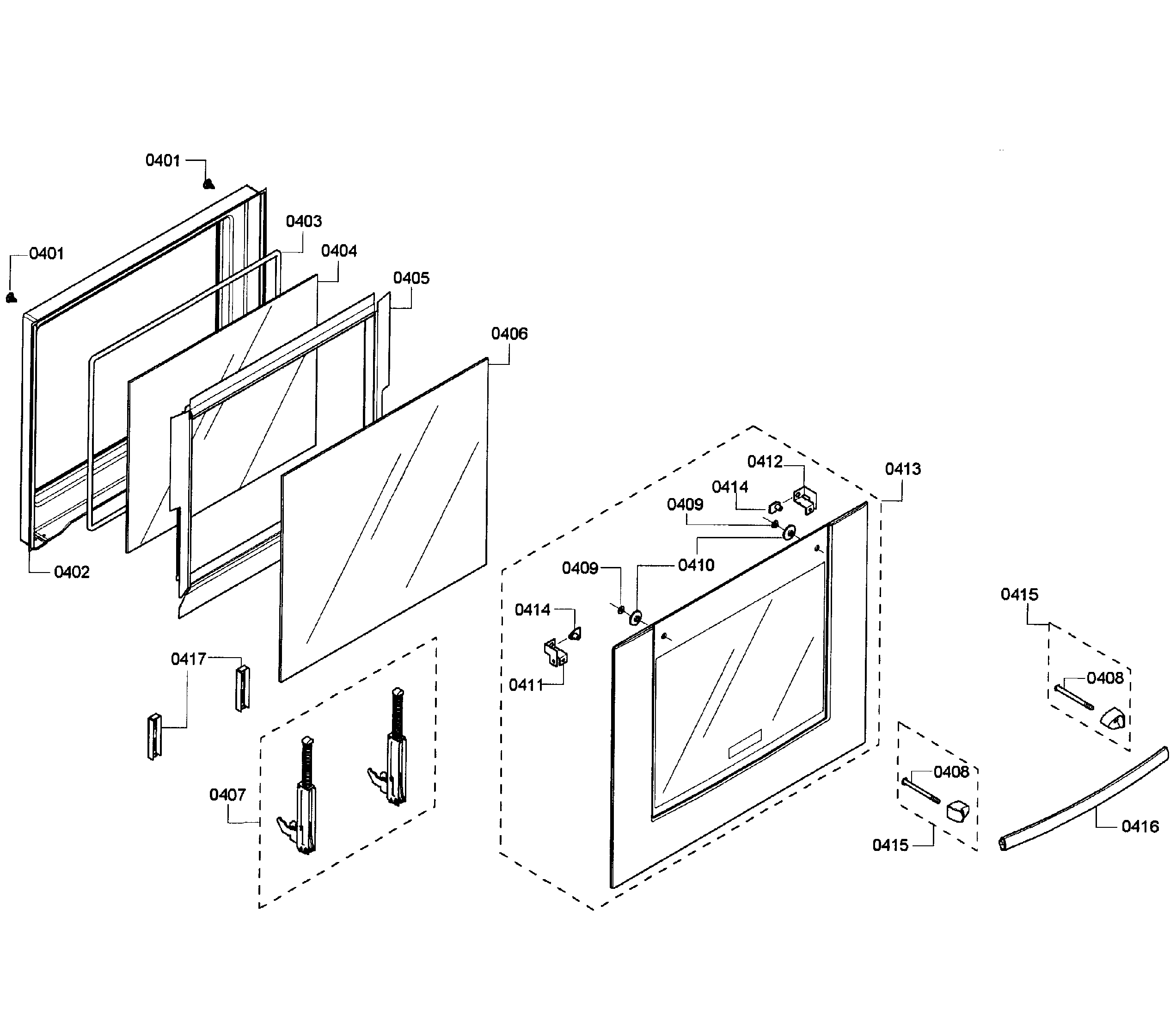 Bosch HBN5450UC/03 door assy diagram
