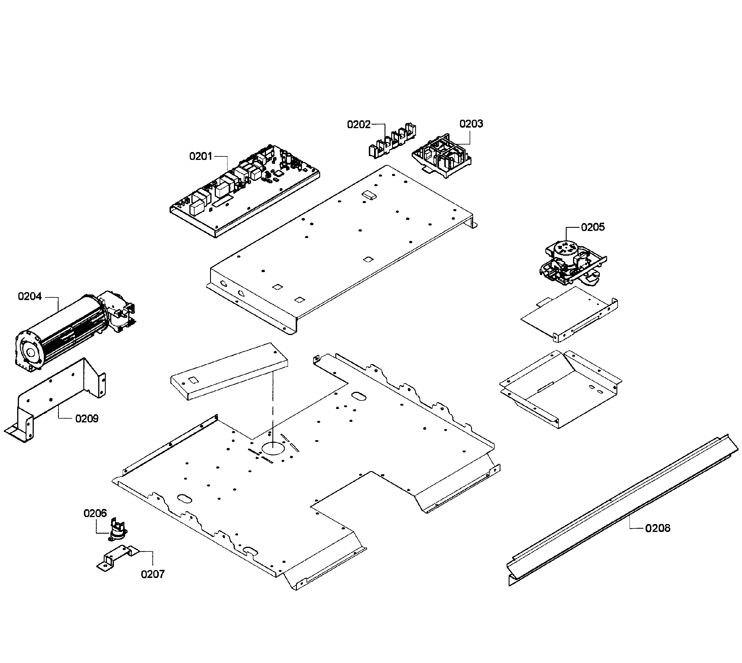 Bosch HBN5450UC/07 pcb's asy diagram