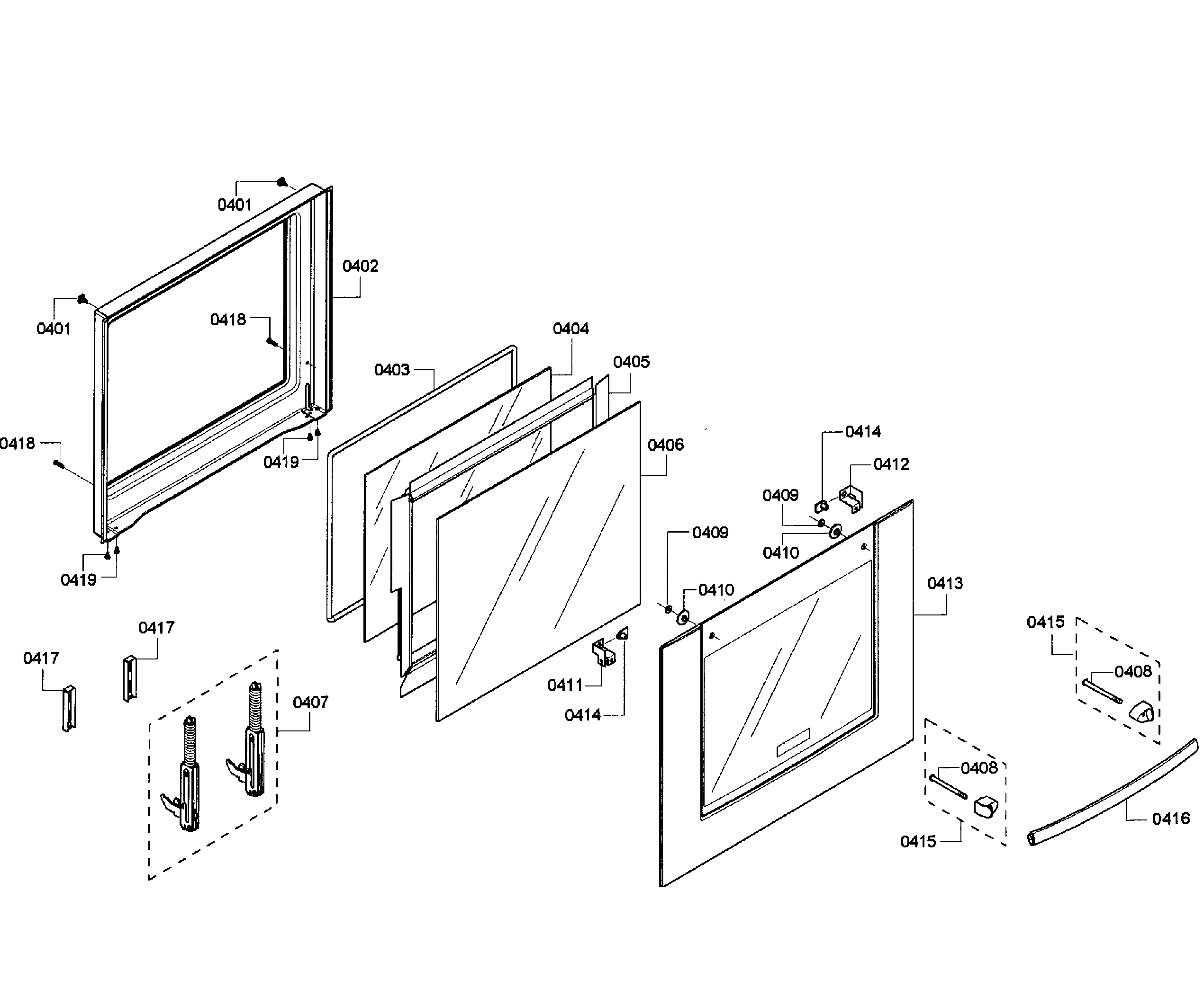 Bosch HBN5450UC/07 door assy diagram