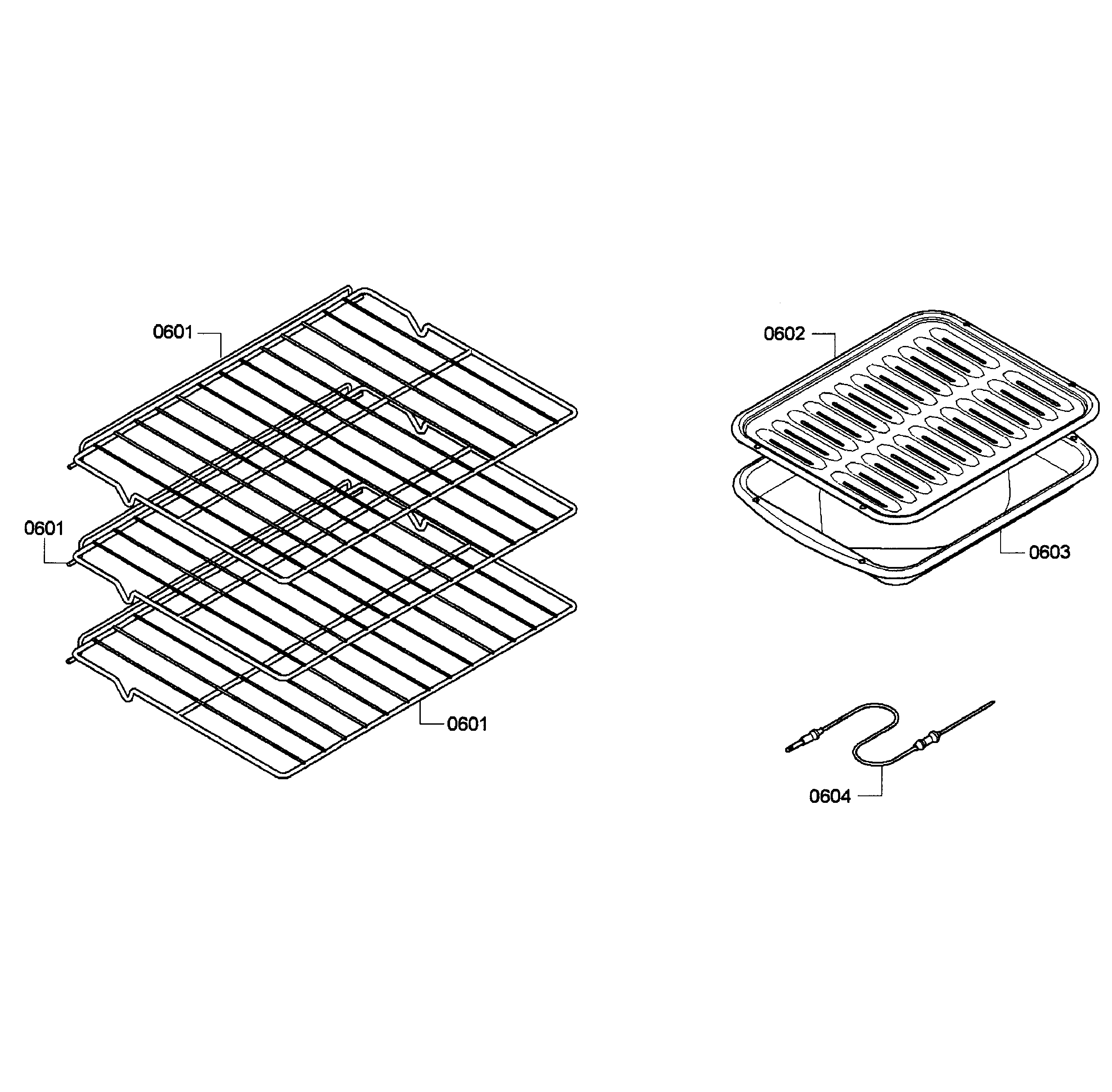 Bosch HBN5450UC/07 shelfs diagram