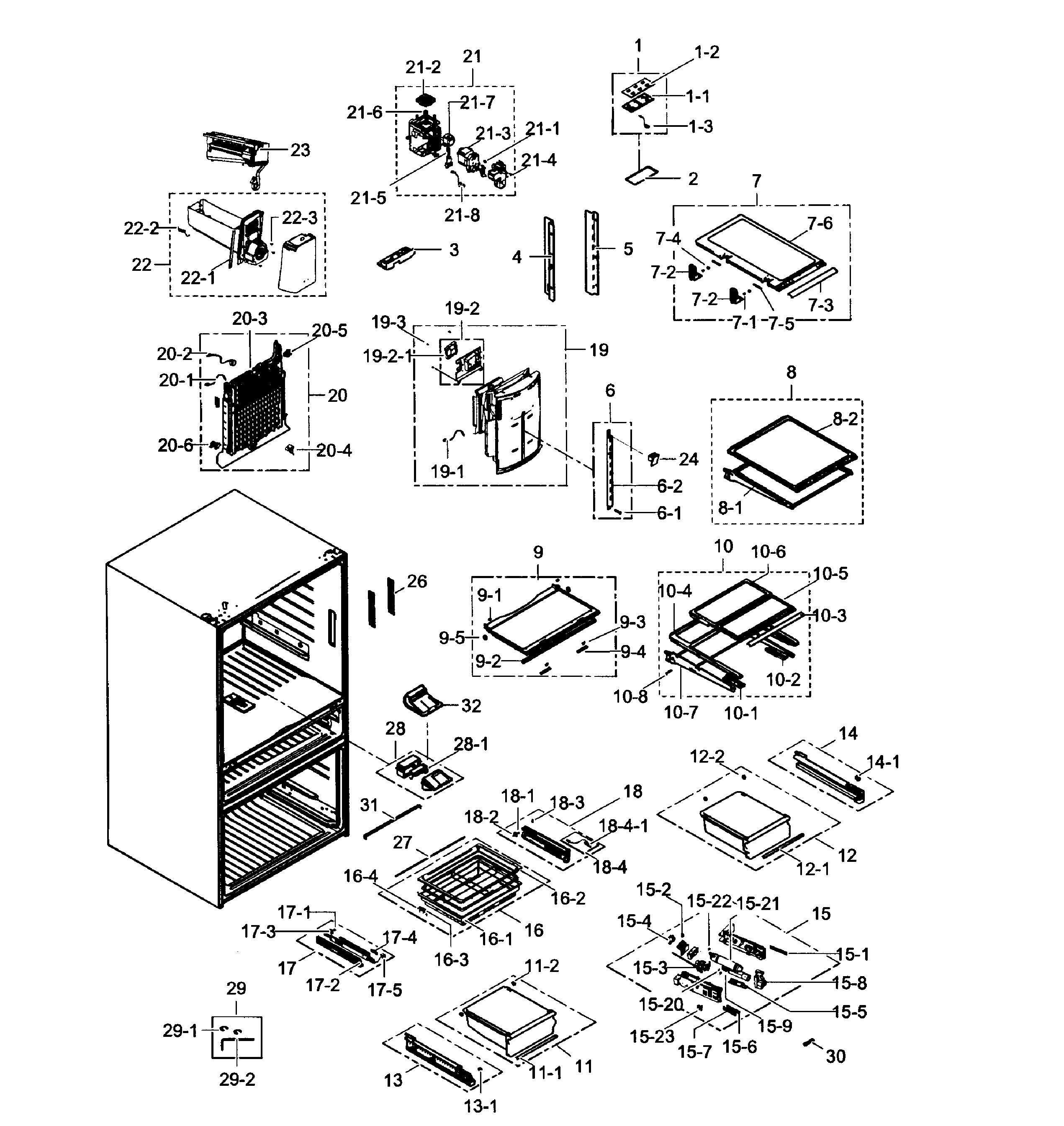 Samsung RF31FMESBSR/AA-01 refrigerator diagram