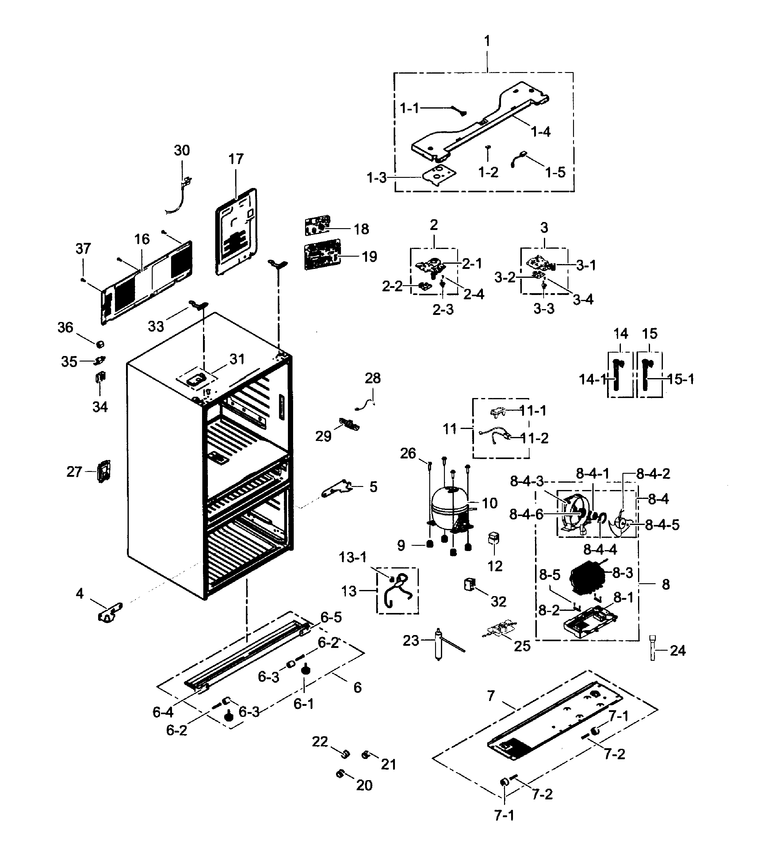 Samsung RF31FMESBSR/AA-01 cabinet parts diagram