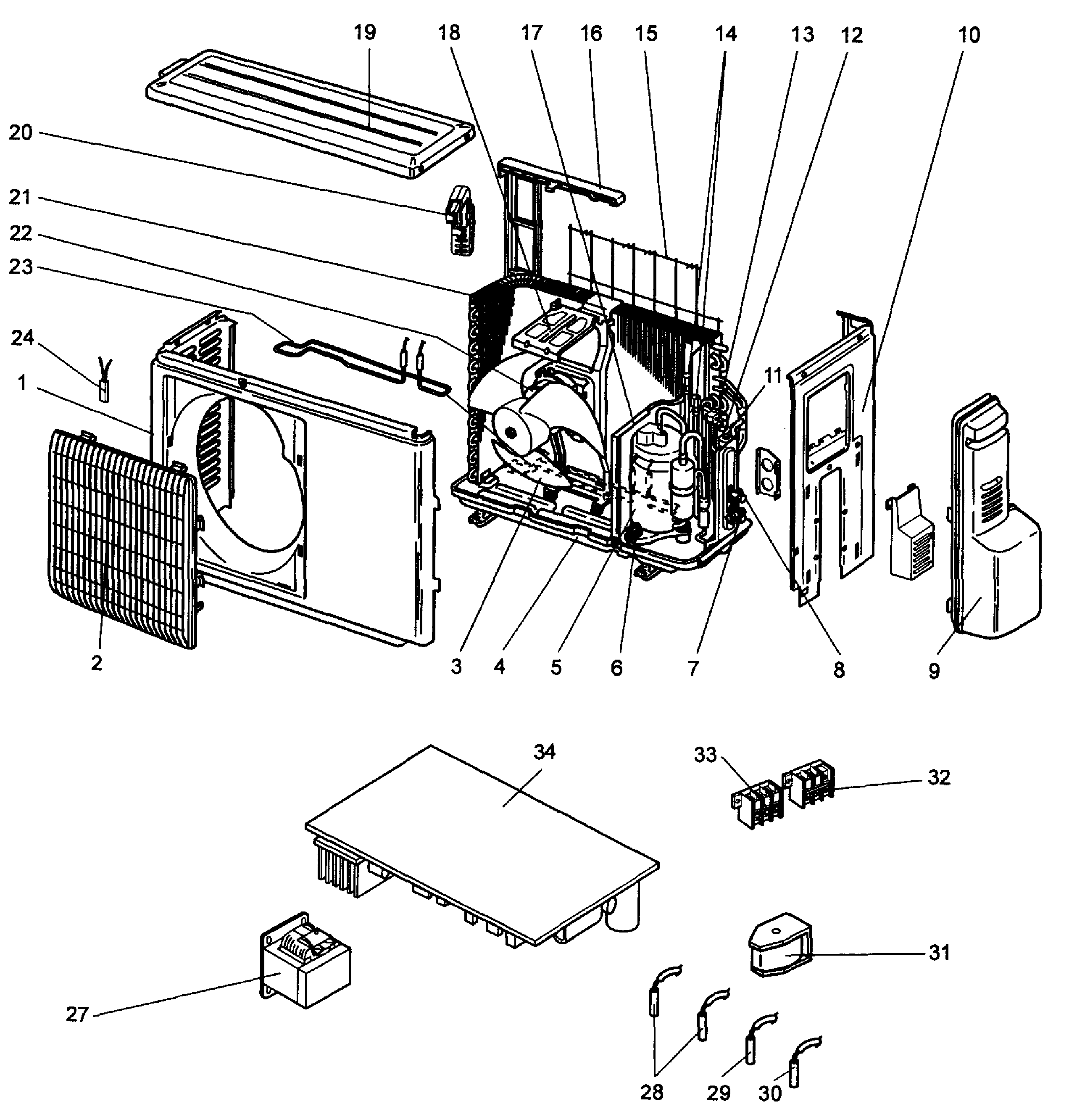 Mitsubishi MUZ-FE12NA cabinet parts diagram