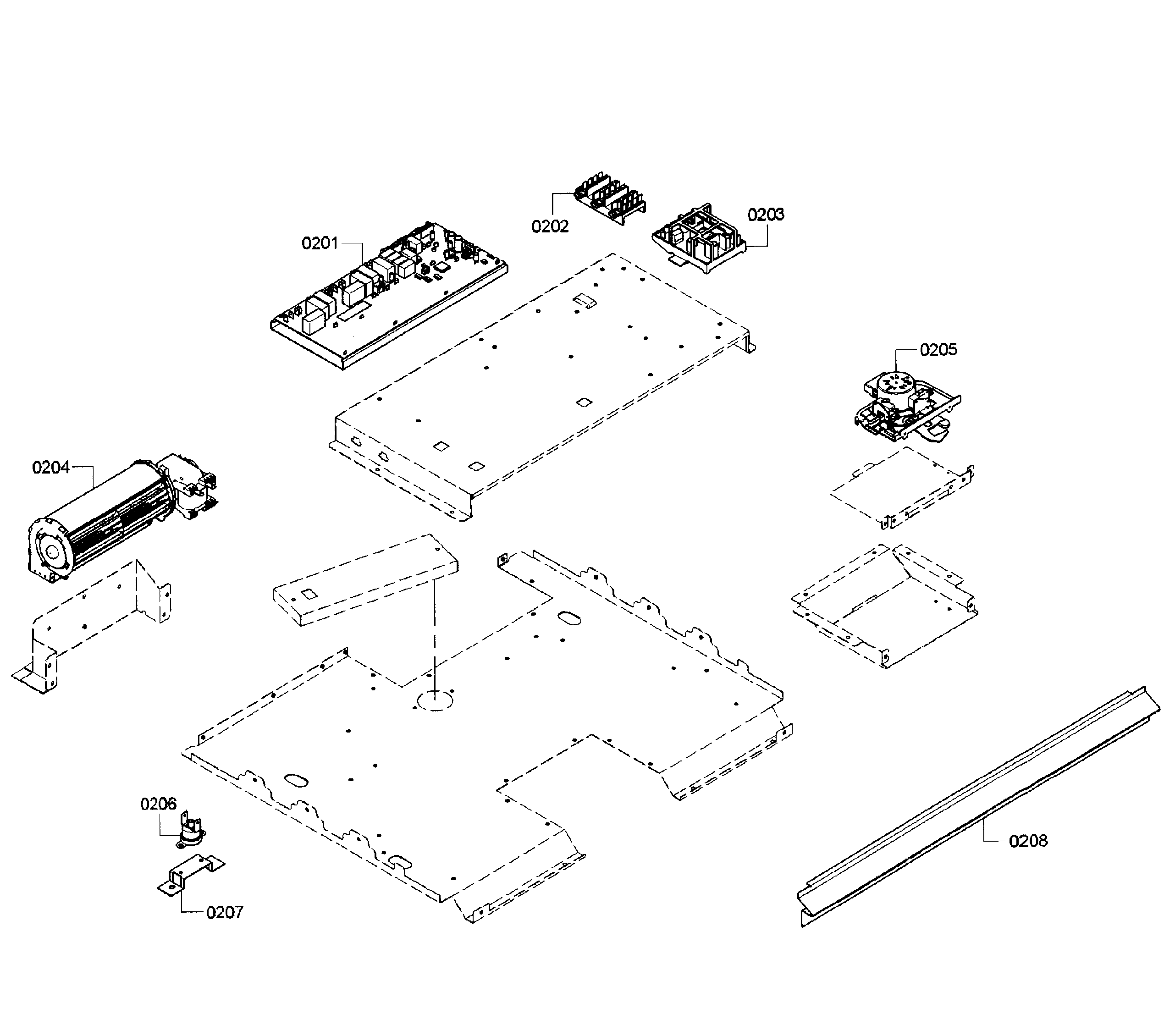 Bosch HBN3450UC/01 pcb's assy diagram