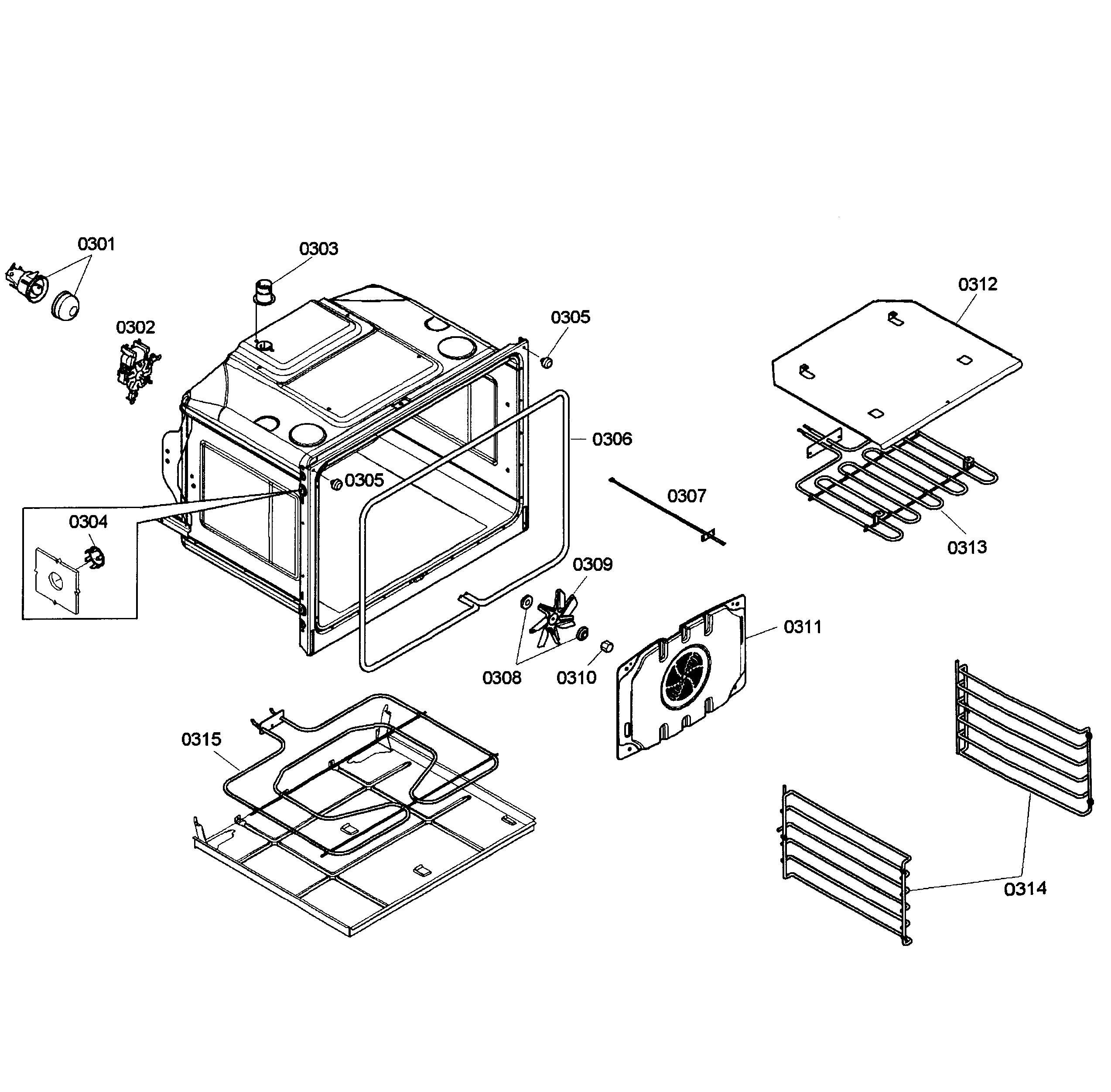Bosch HBN3450UC/02 oven assy diagram