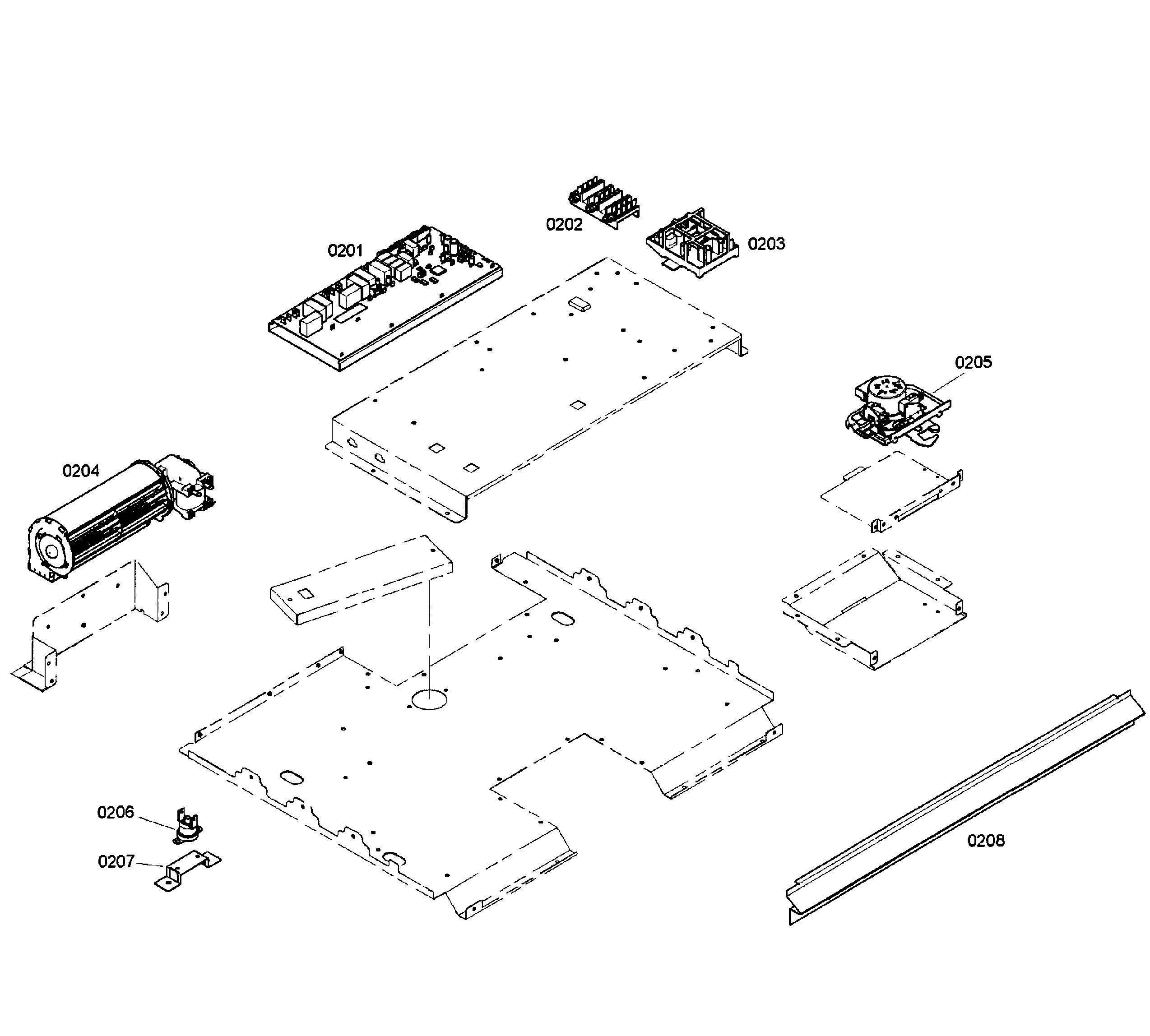 Bosch HBN3450UC/03 pcb's assy diagram