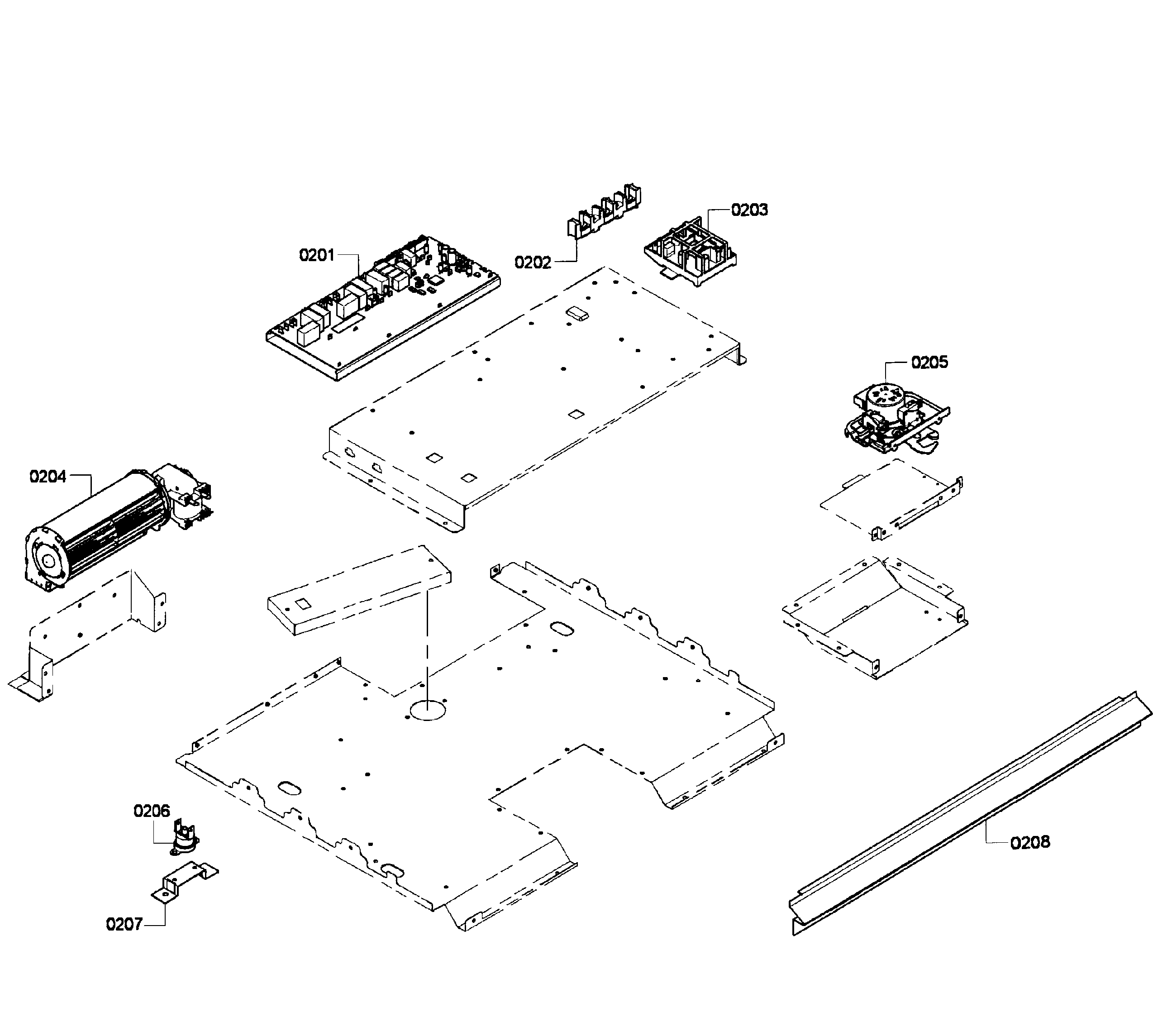 Bosch HBN3450UC/04 pcb's assy diagram