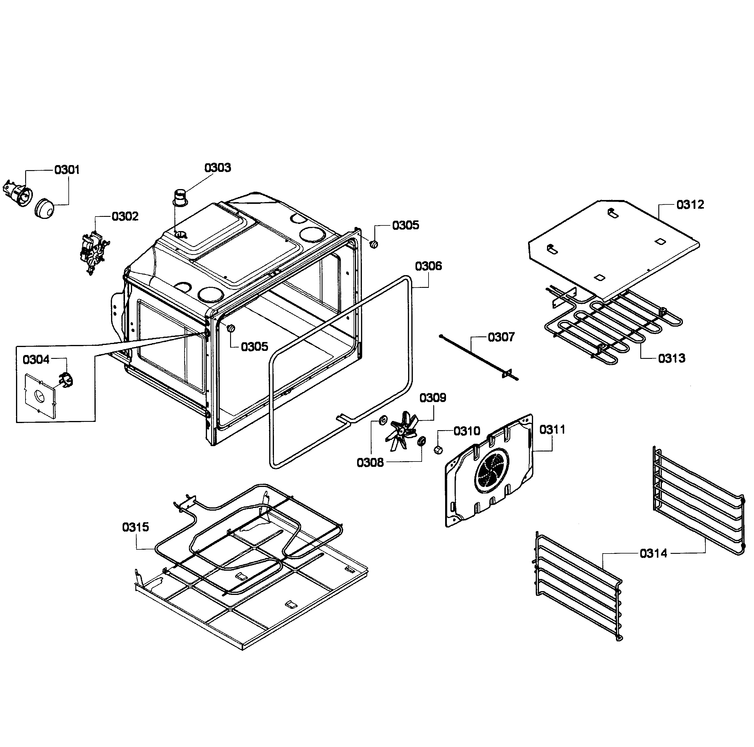 Bosch HBN3450UC/04 oven assy diagram