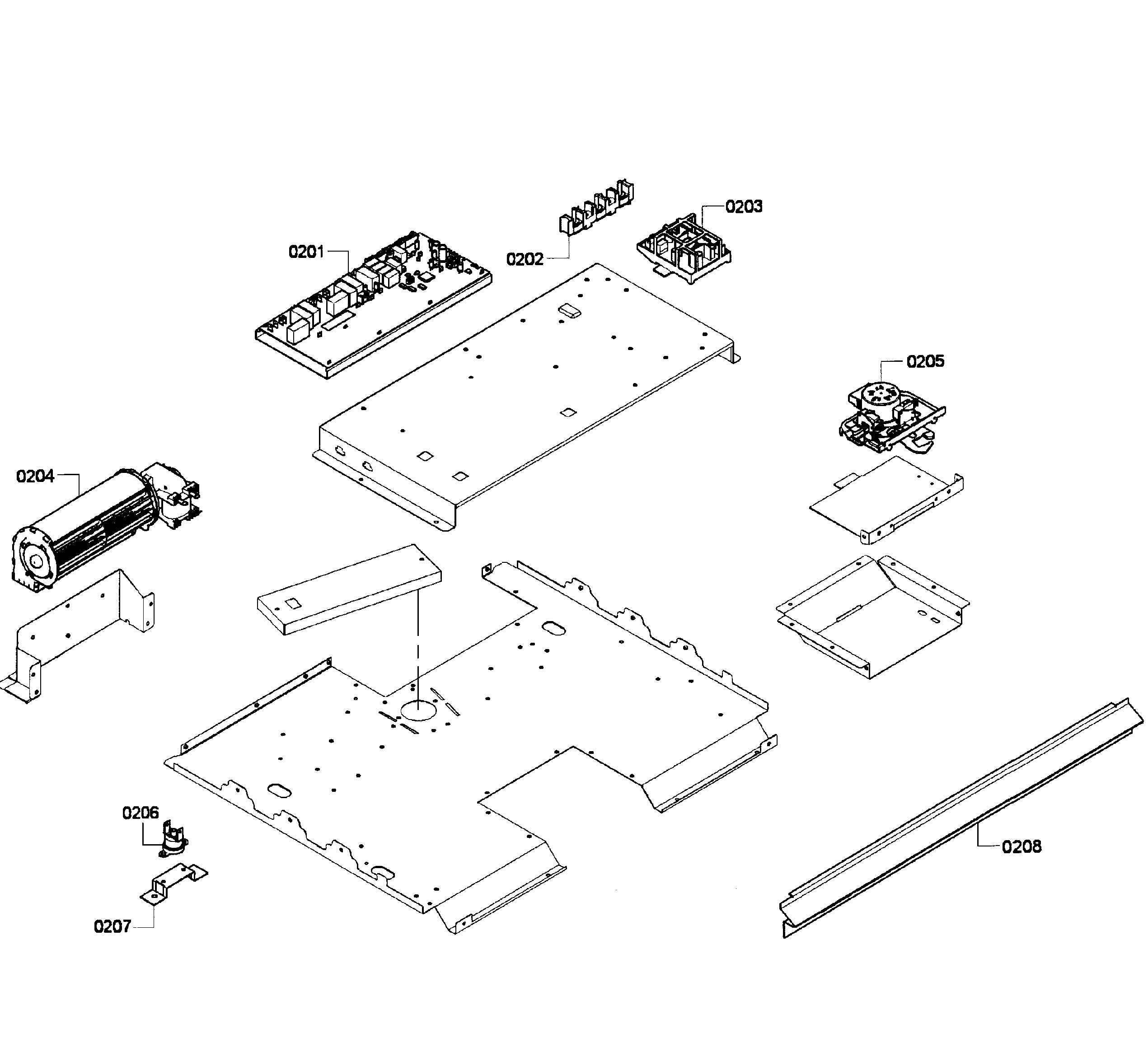 Bosch HBN3450UC/05 pcb's assy diagram