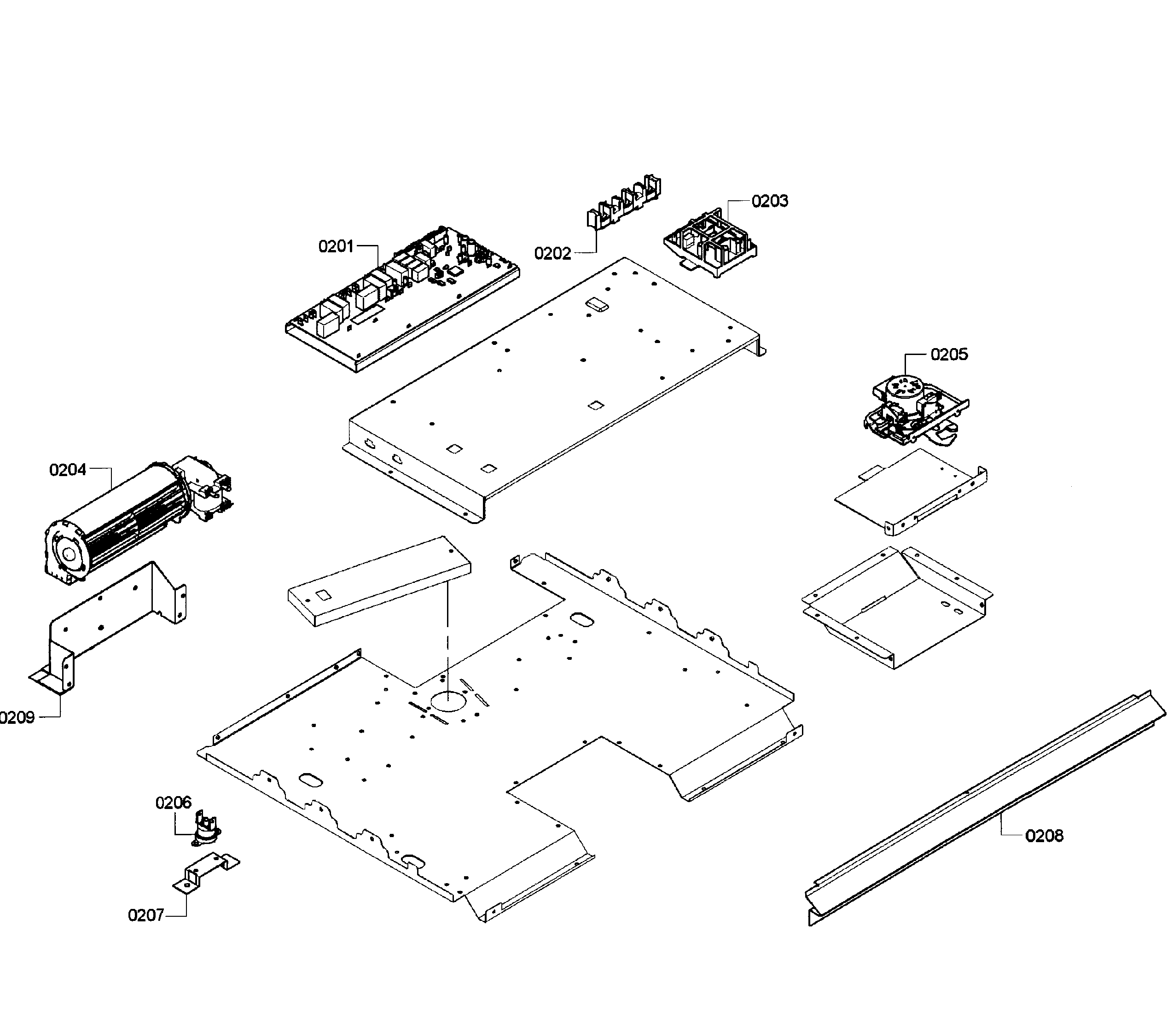 Bosch HBN3450UC/08 pcb's assy diagram