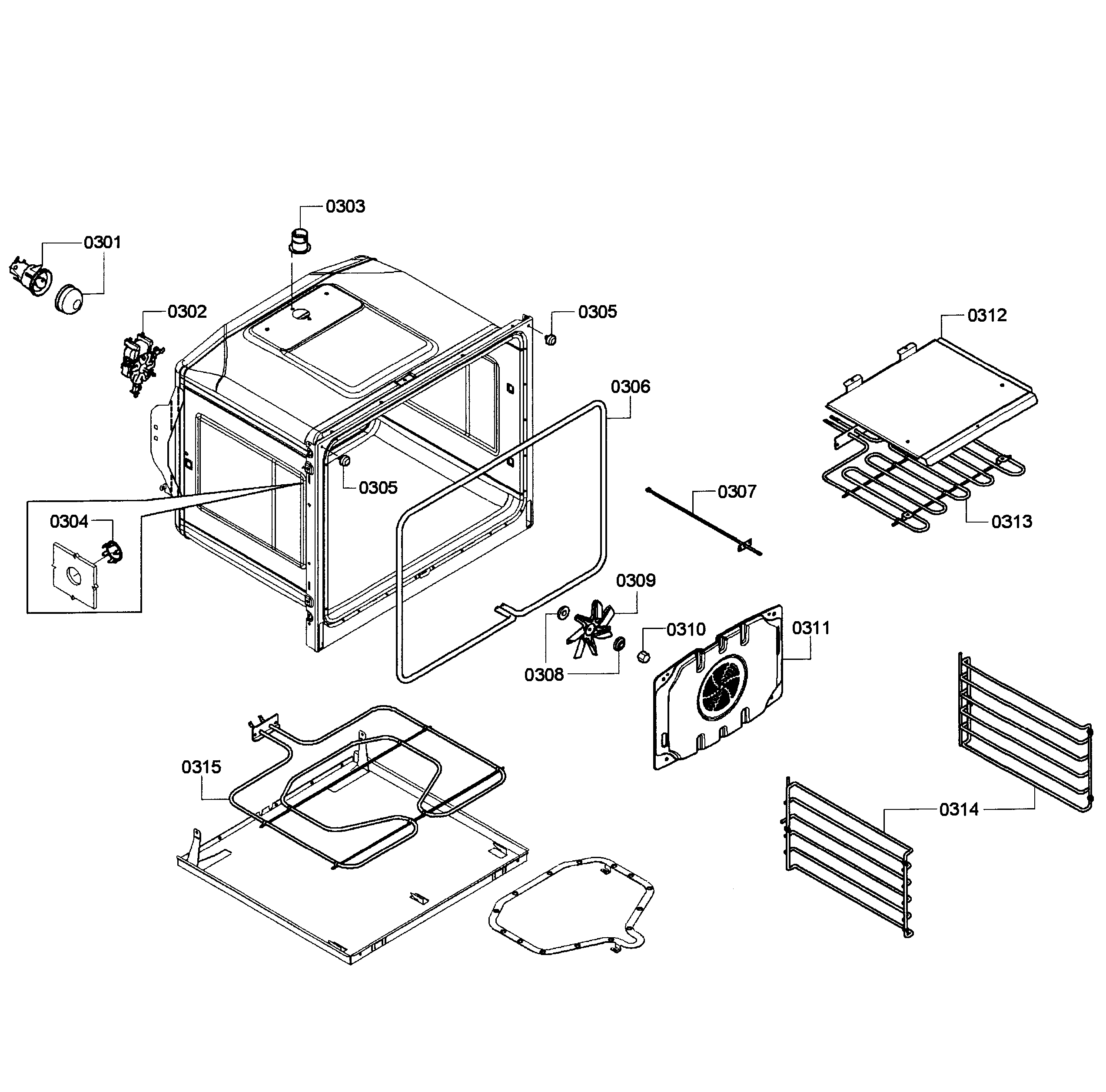 Bosch HBN3450UC/08 oven assy diagram