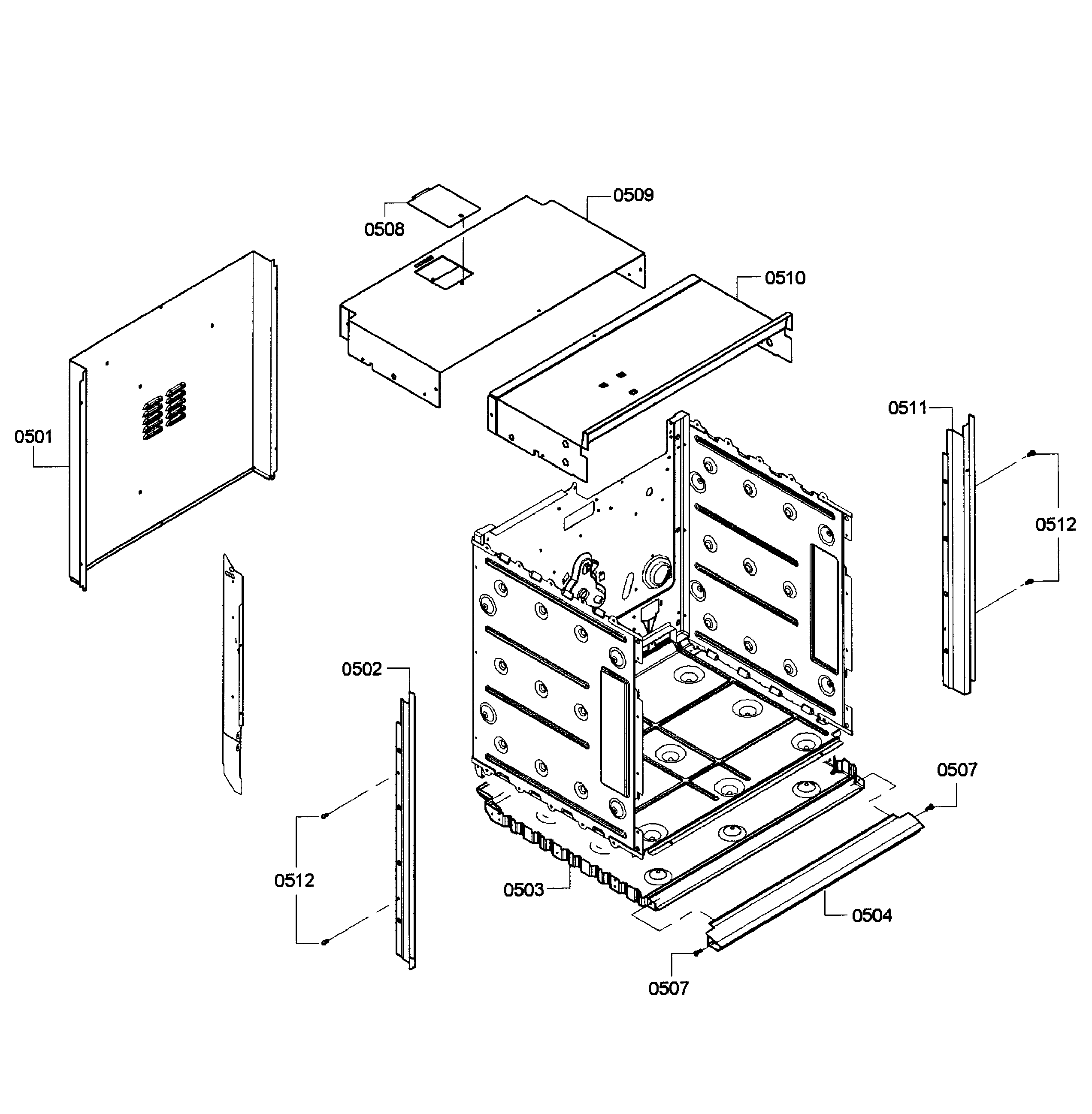 Bosch HBN3450UC/08 cabinet diagram