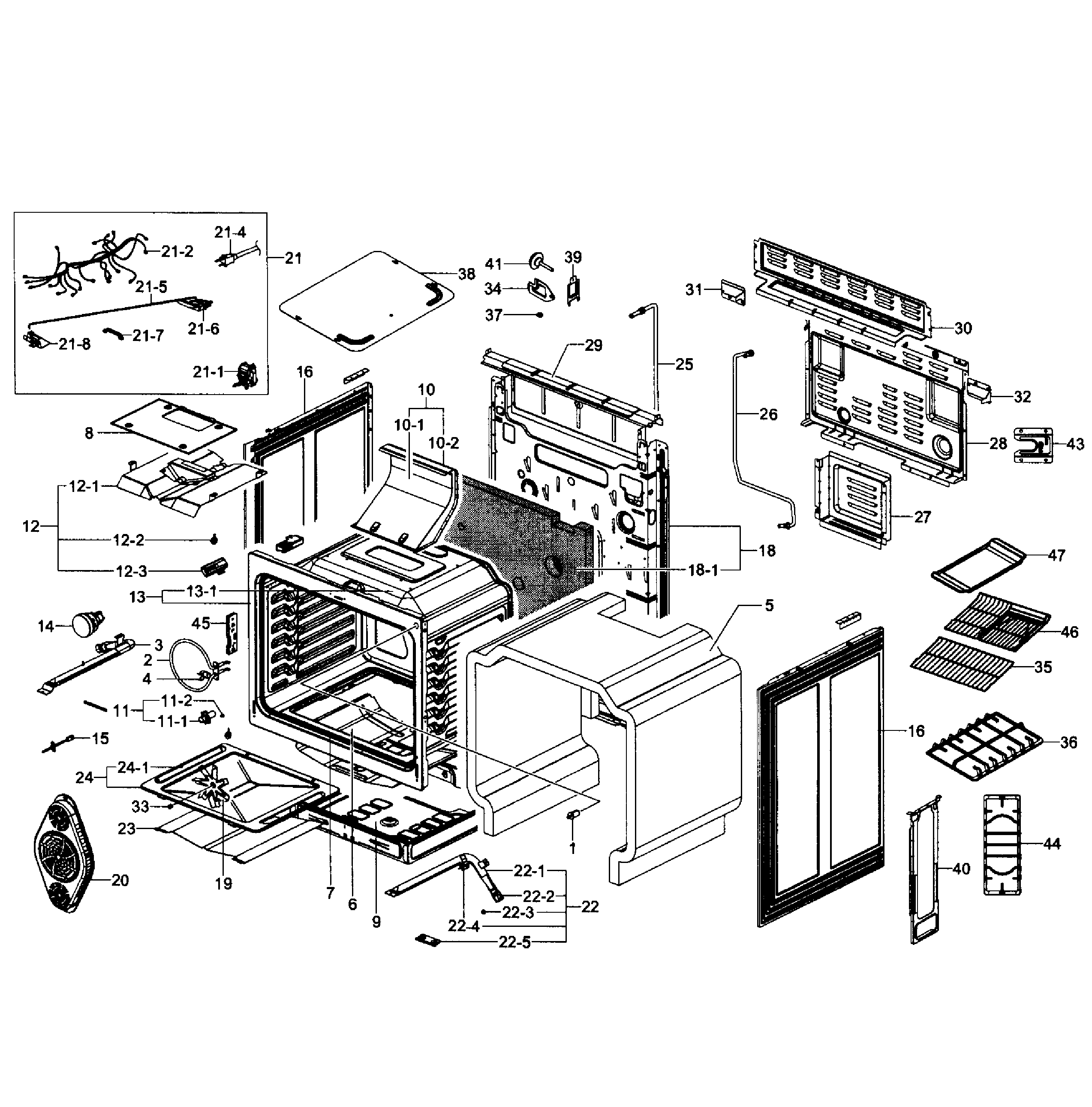 Samsung FX710BGS/XAA-02 cavity assy diagram