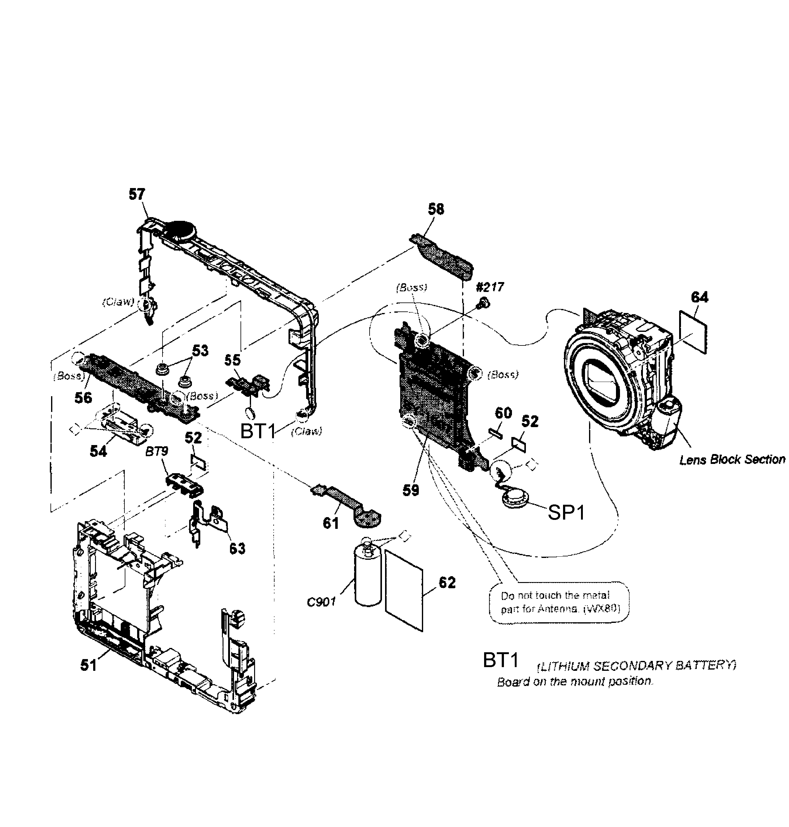 Panasonic DSC-WX80/W main assy diagram
