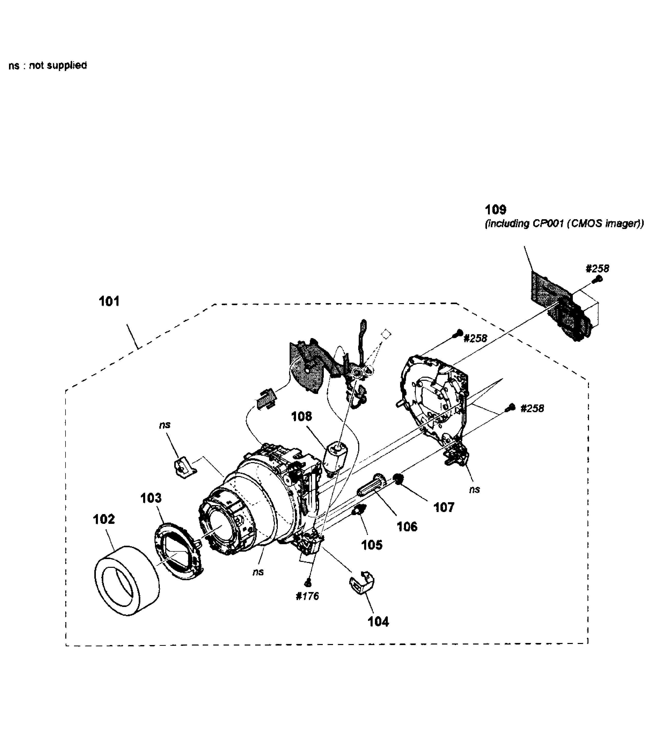 Panasonic DSC-WX80/W lens assy diagram