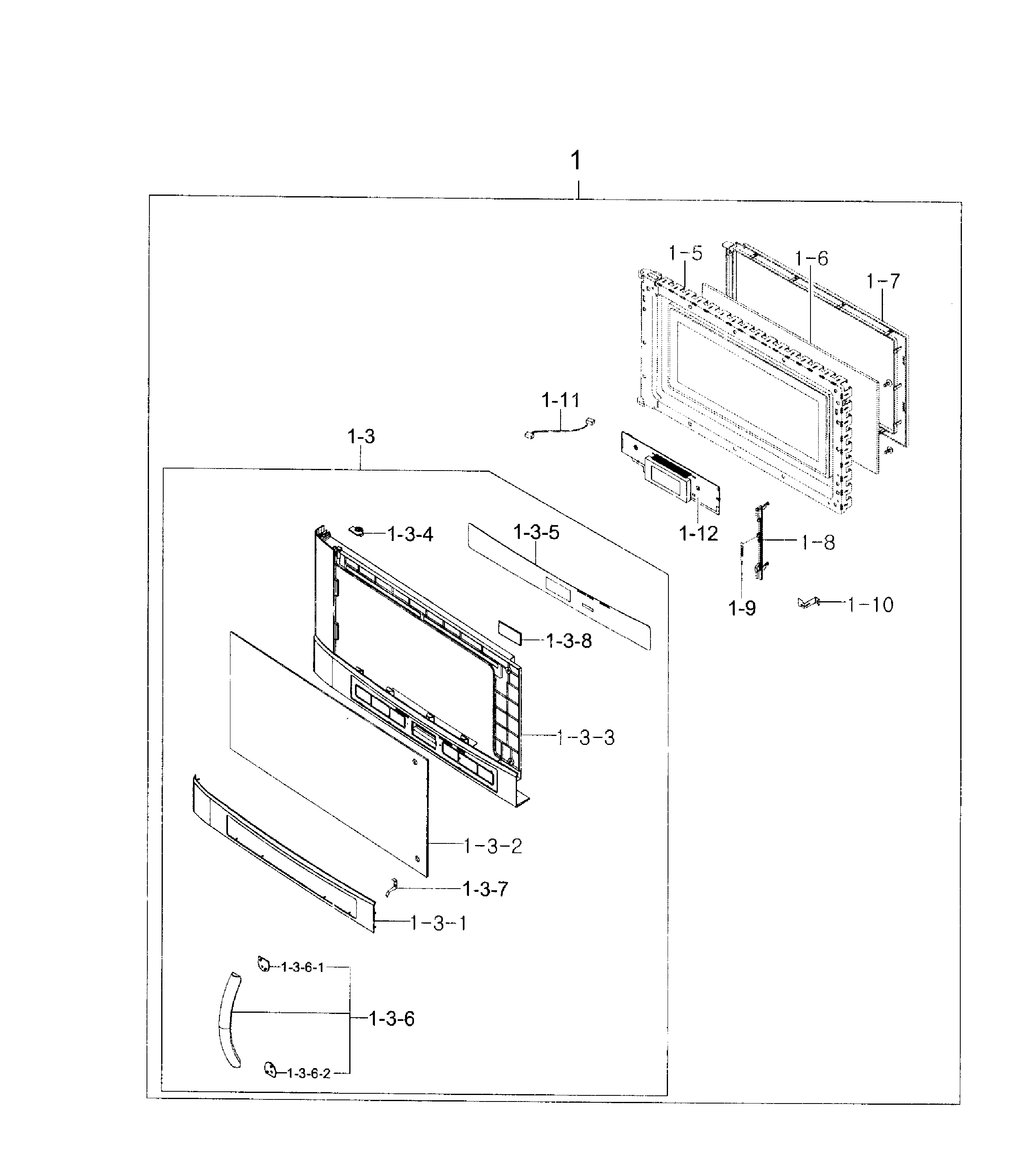 Samsung SMH9207ST/XAA-01 door assy diagram