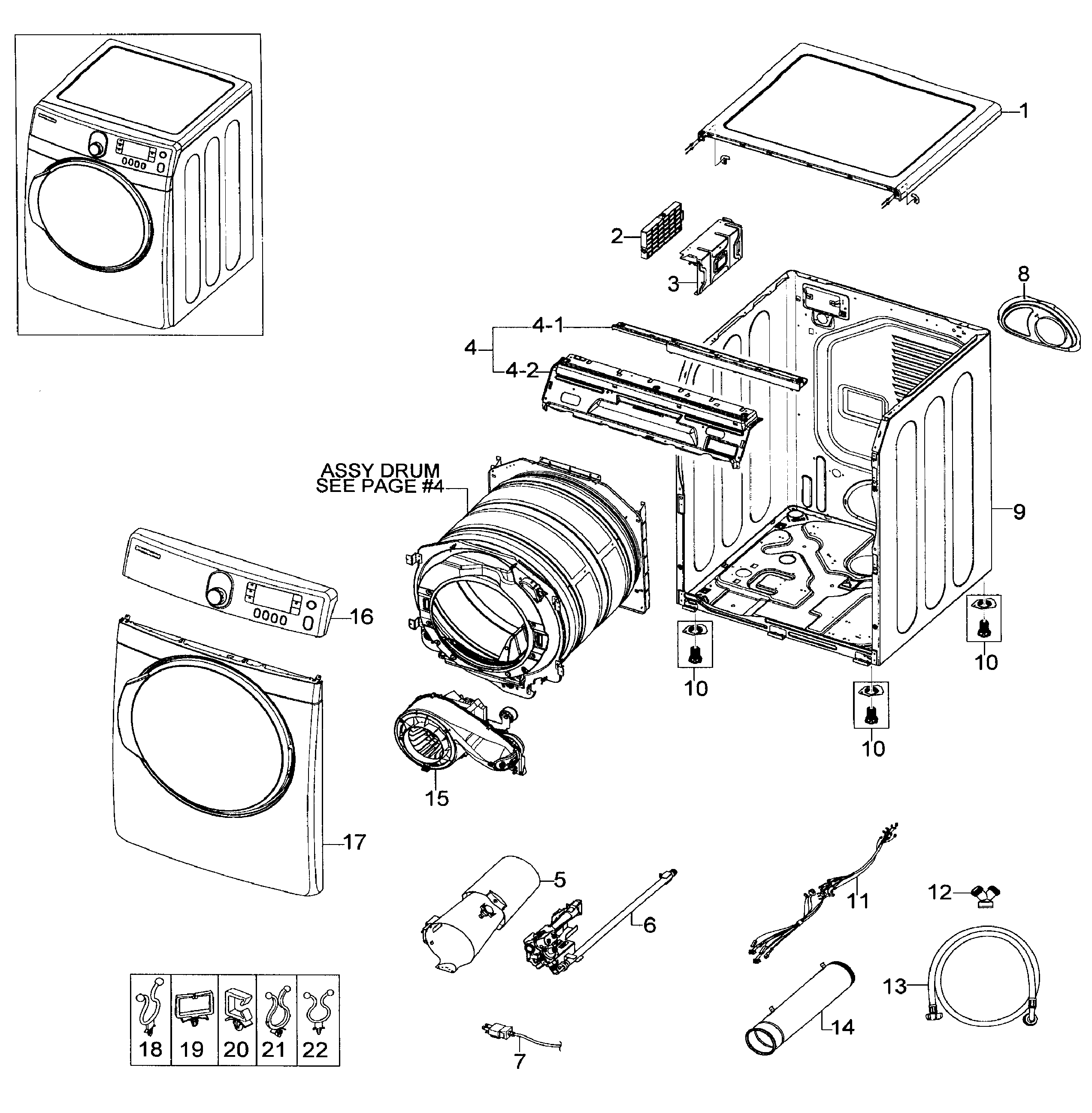 Samsung DV448AGE/XAA-01 main assy diagram