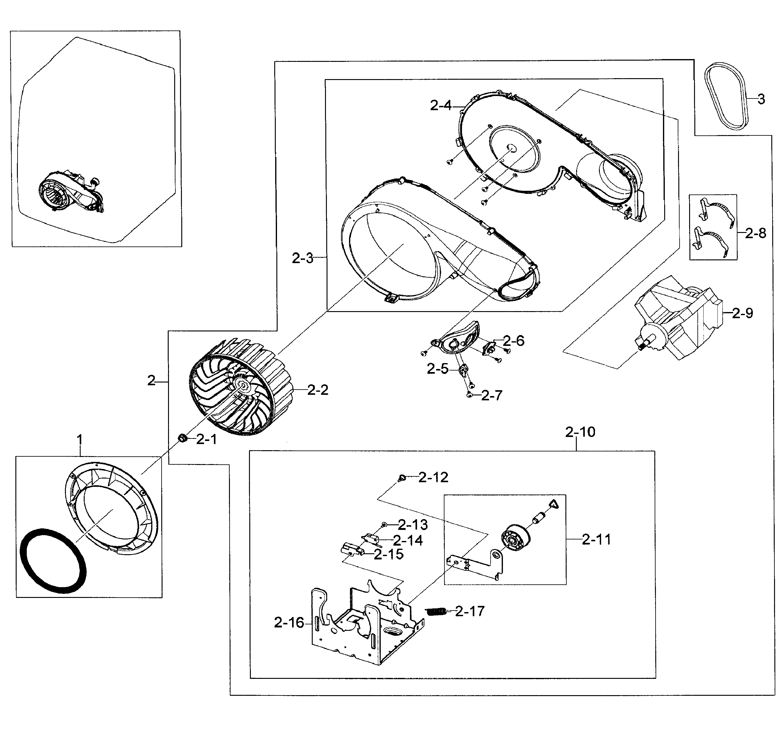 Samsung DV448AGE/XAA-01 motor assy diagram
