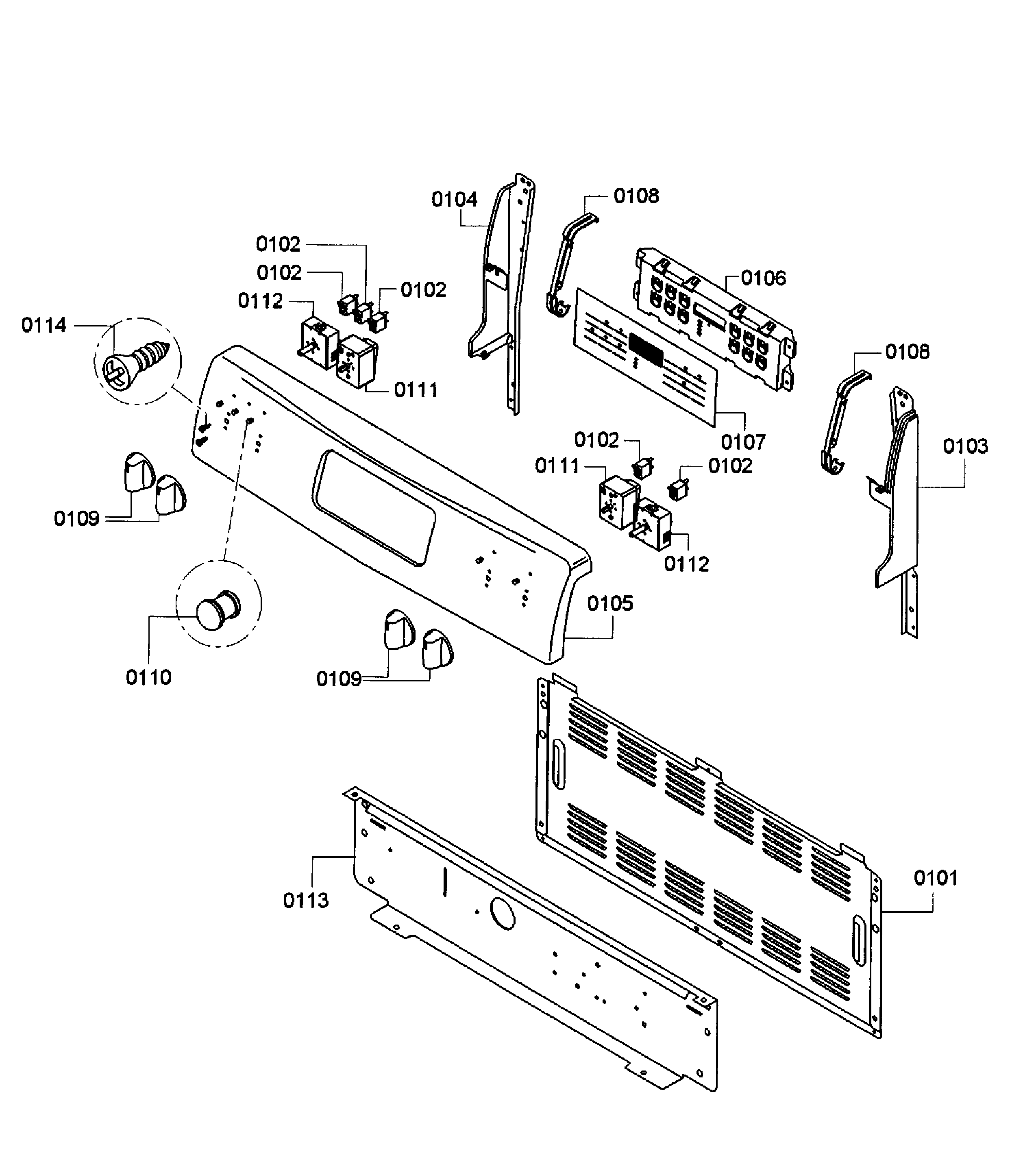 Bosch HES3023U/07 control panel diagram