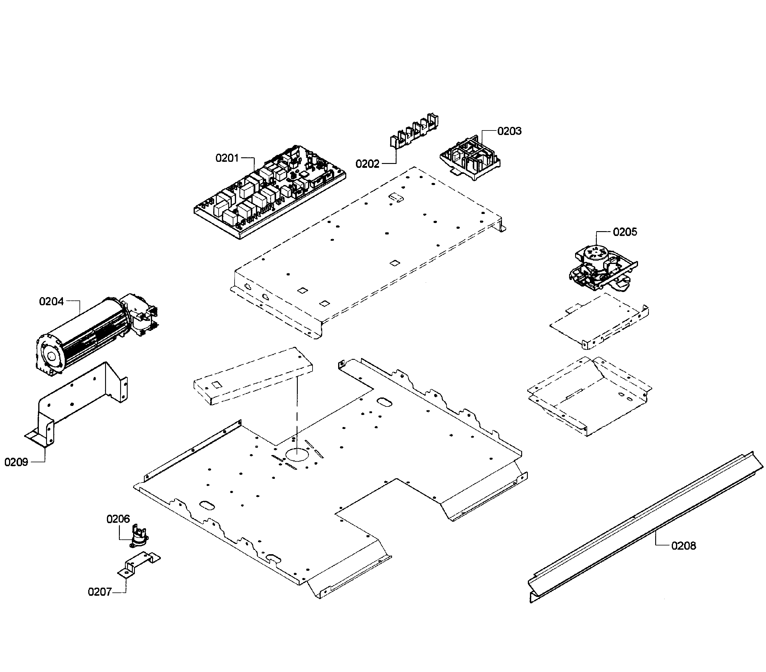 Bosch HBN3550UC/10 pcb's assy diagram