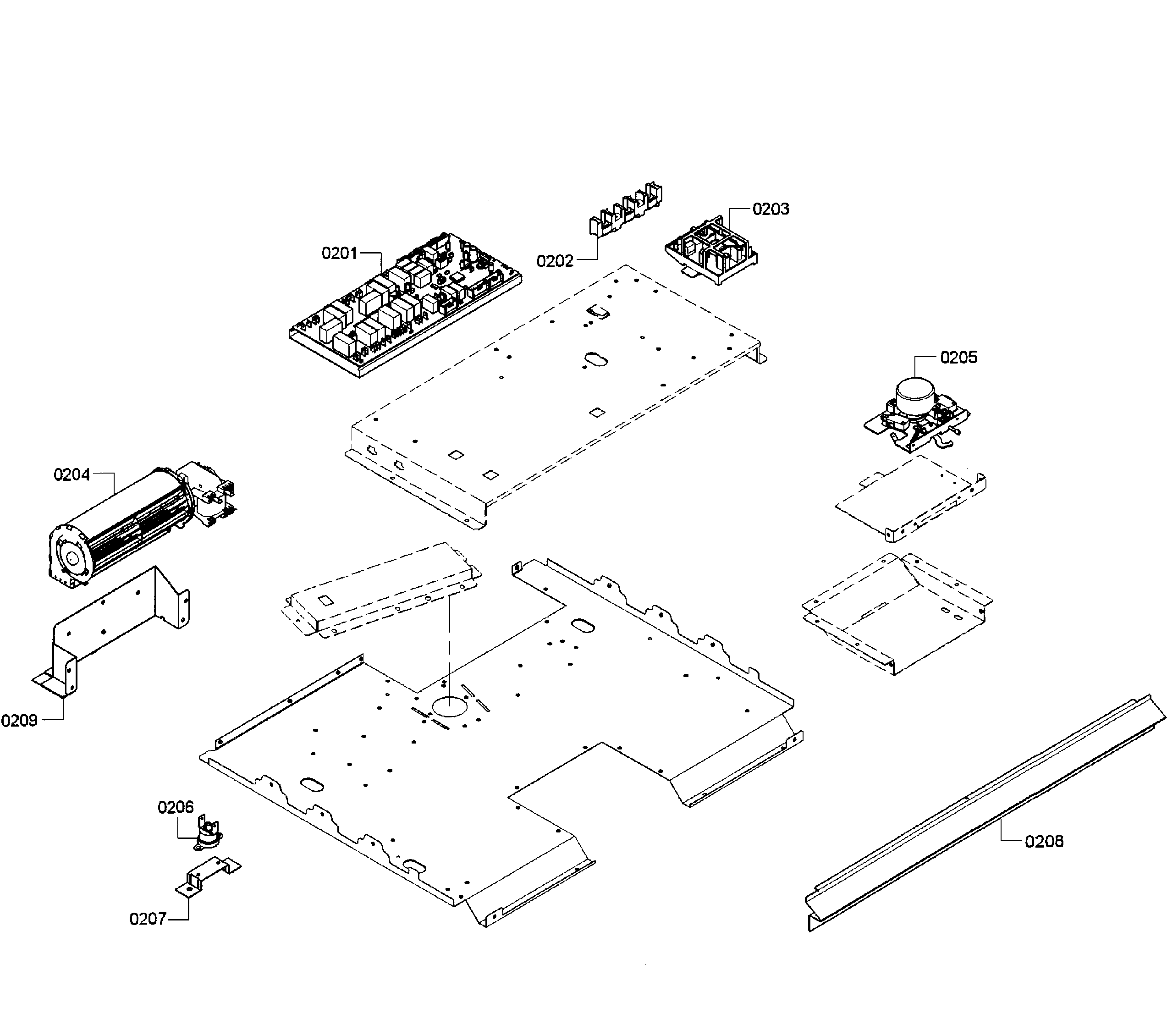 Bosch HBN3550UC/11 pcb's assy diagram