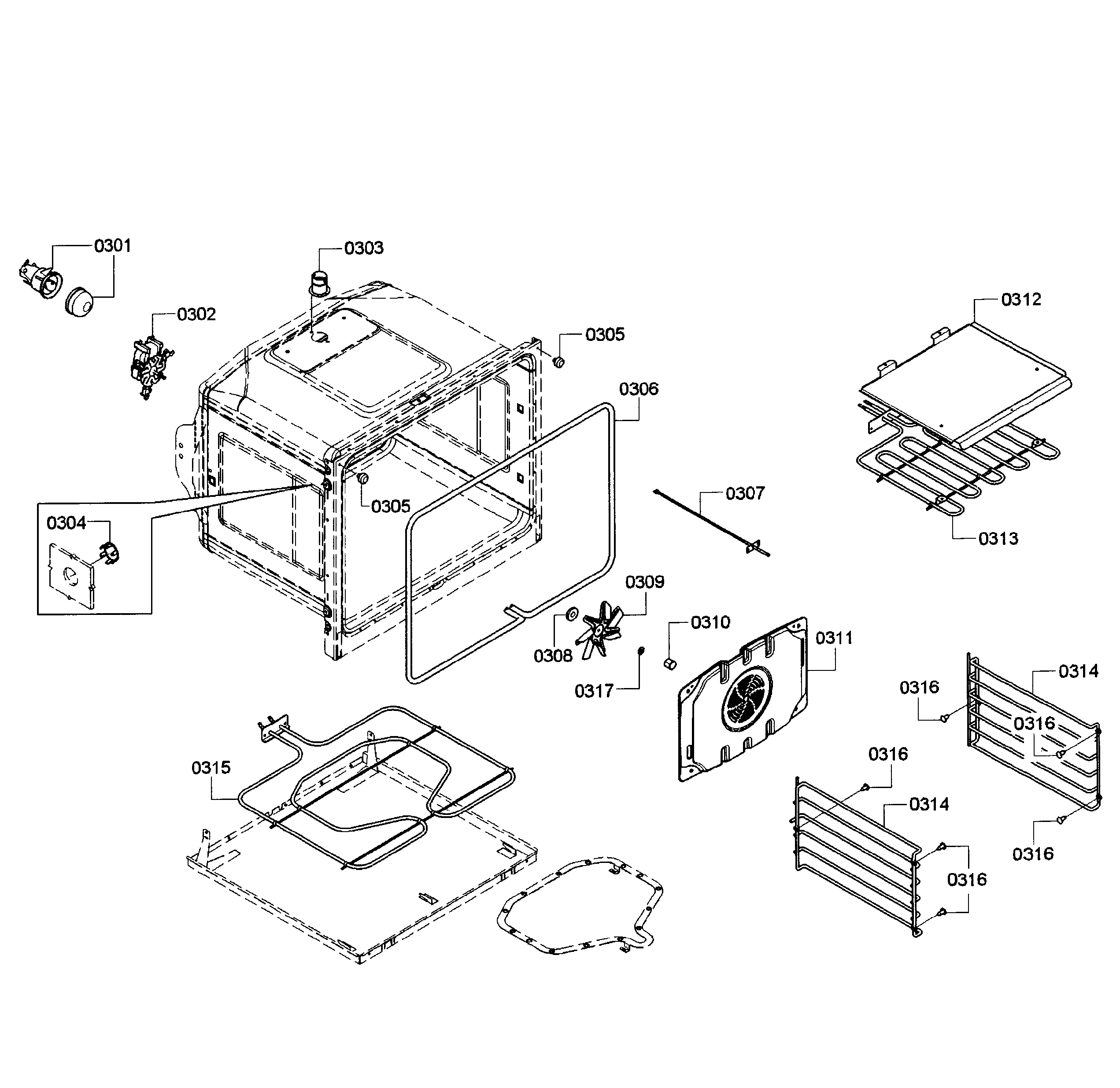 Bosch HBN3550UC/11 oven upper diagram
