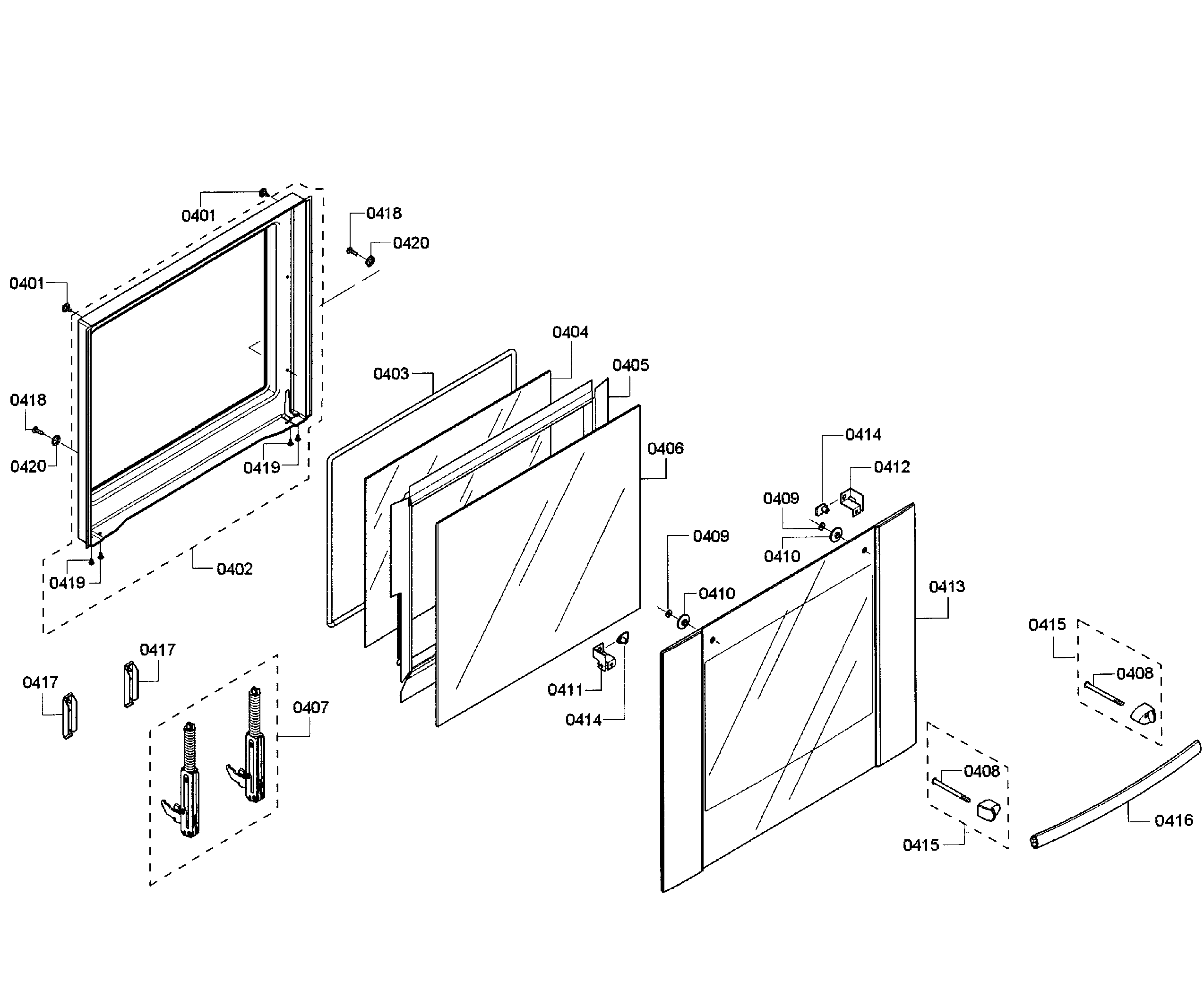 Bosch HBN3550UC/11 door upper diagram