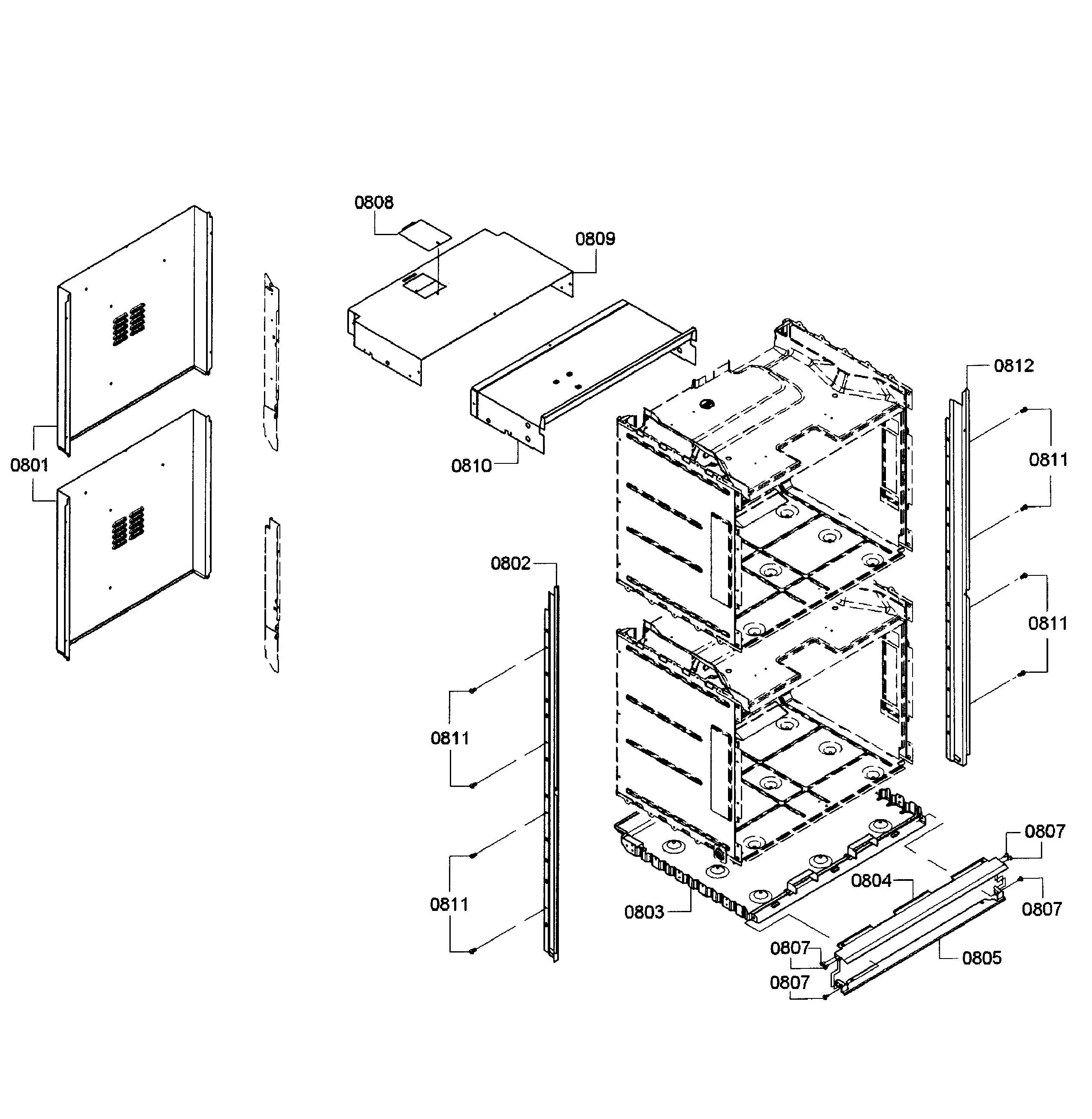 Bosch HBN3550UC/11 cabinet diagram