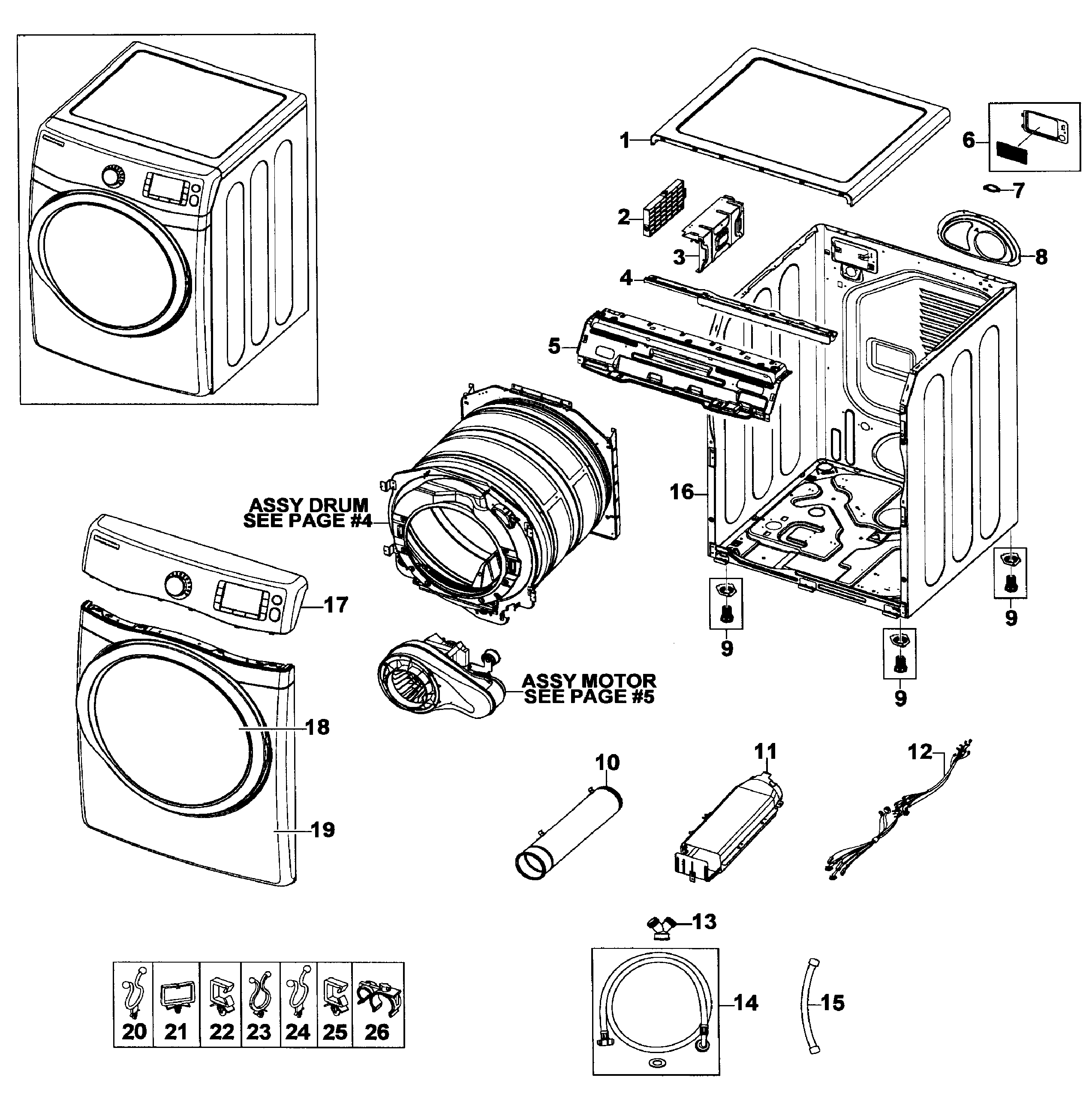Samsung DV520AEP/XAA-00 main assy diagram