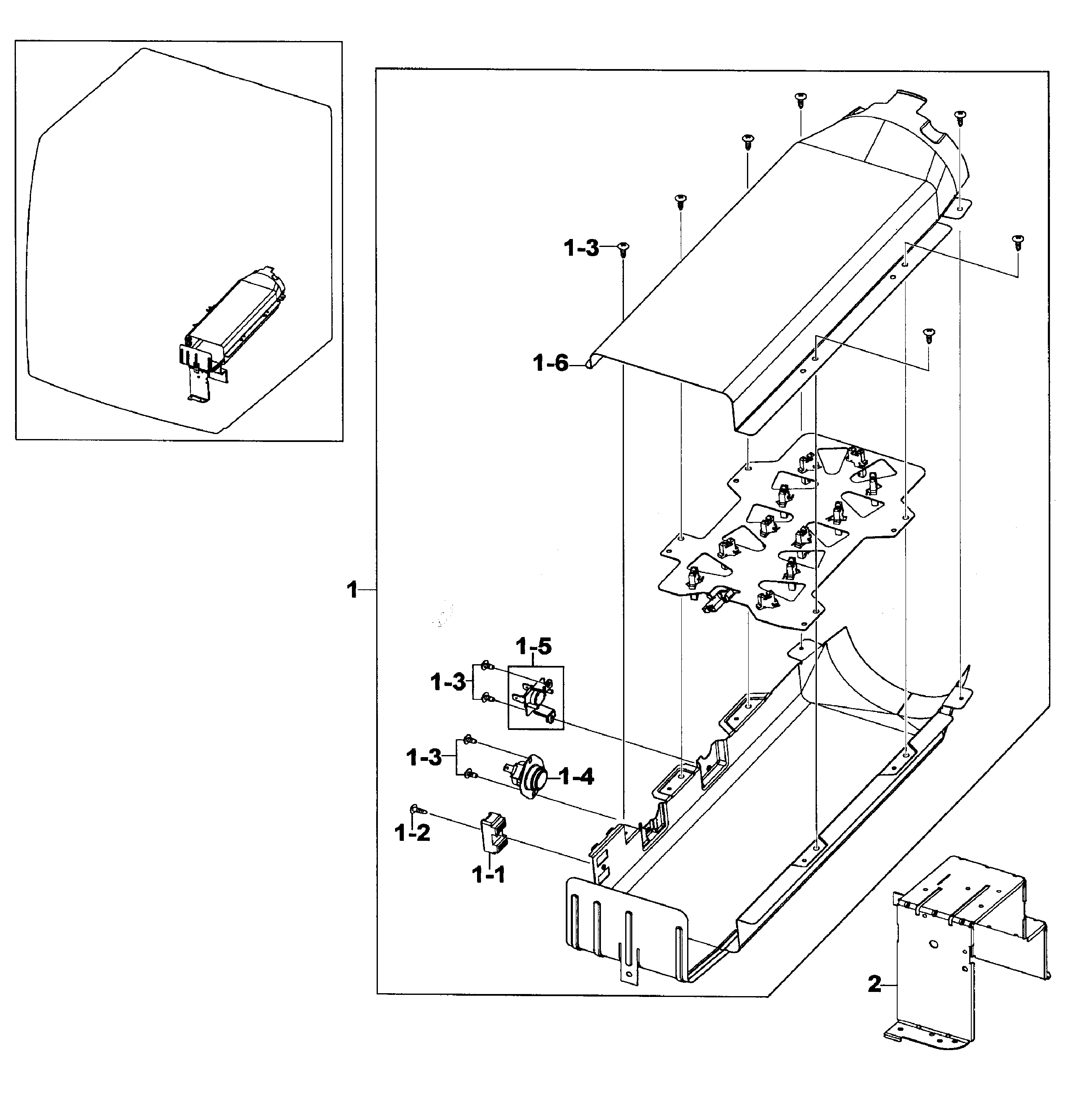 Samsung DV520AEP/XAA-00 heater assy diagram