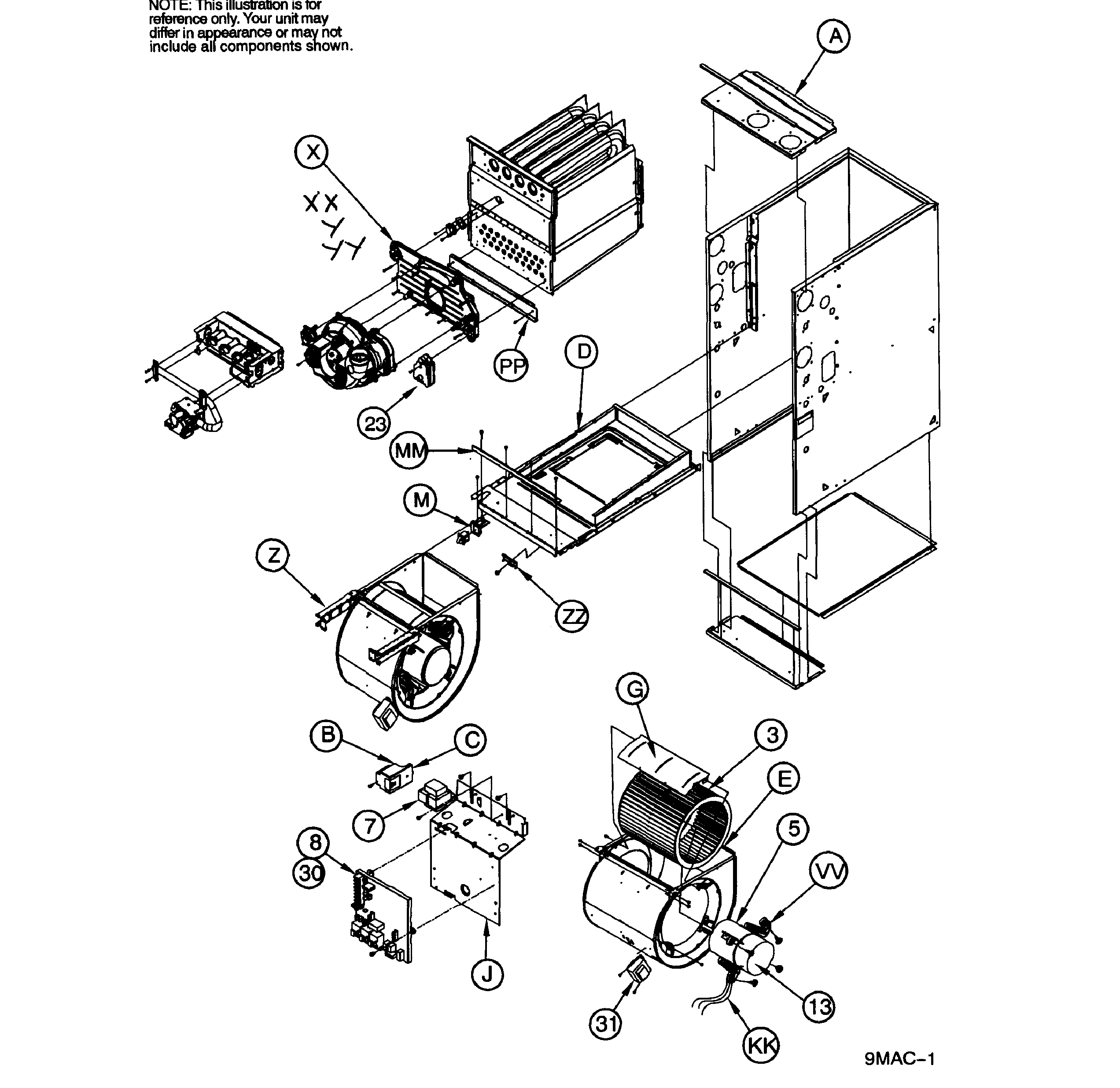 ICP F9MAC0802120A2 main assy diagram