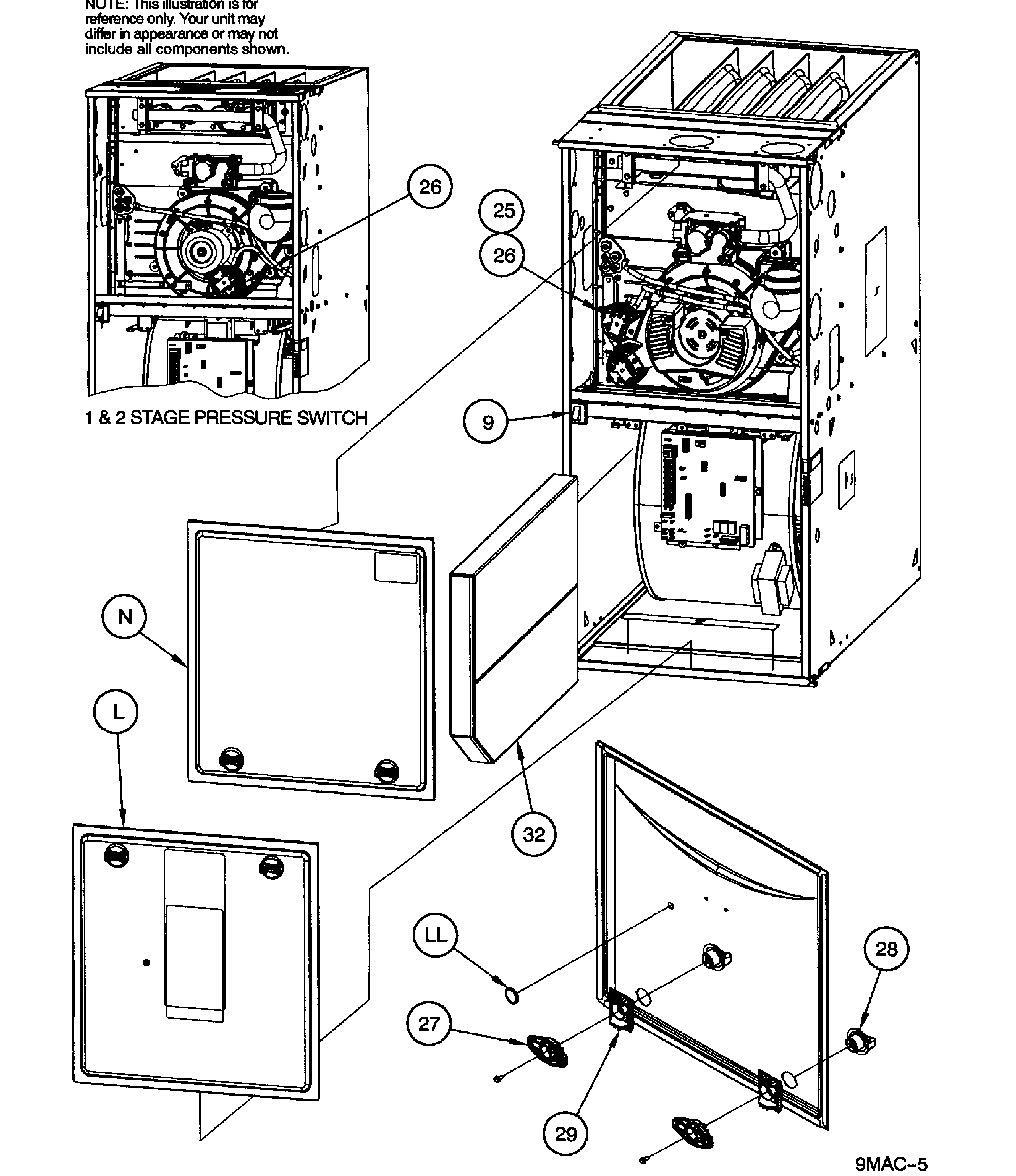 ICP G9MAC1002120A1 cabinet assy diagram