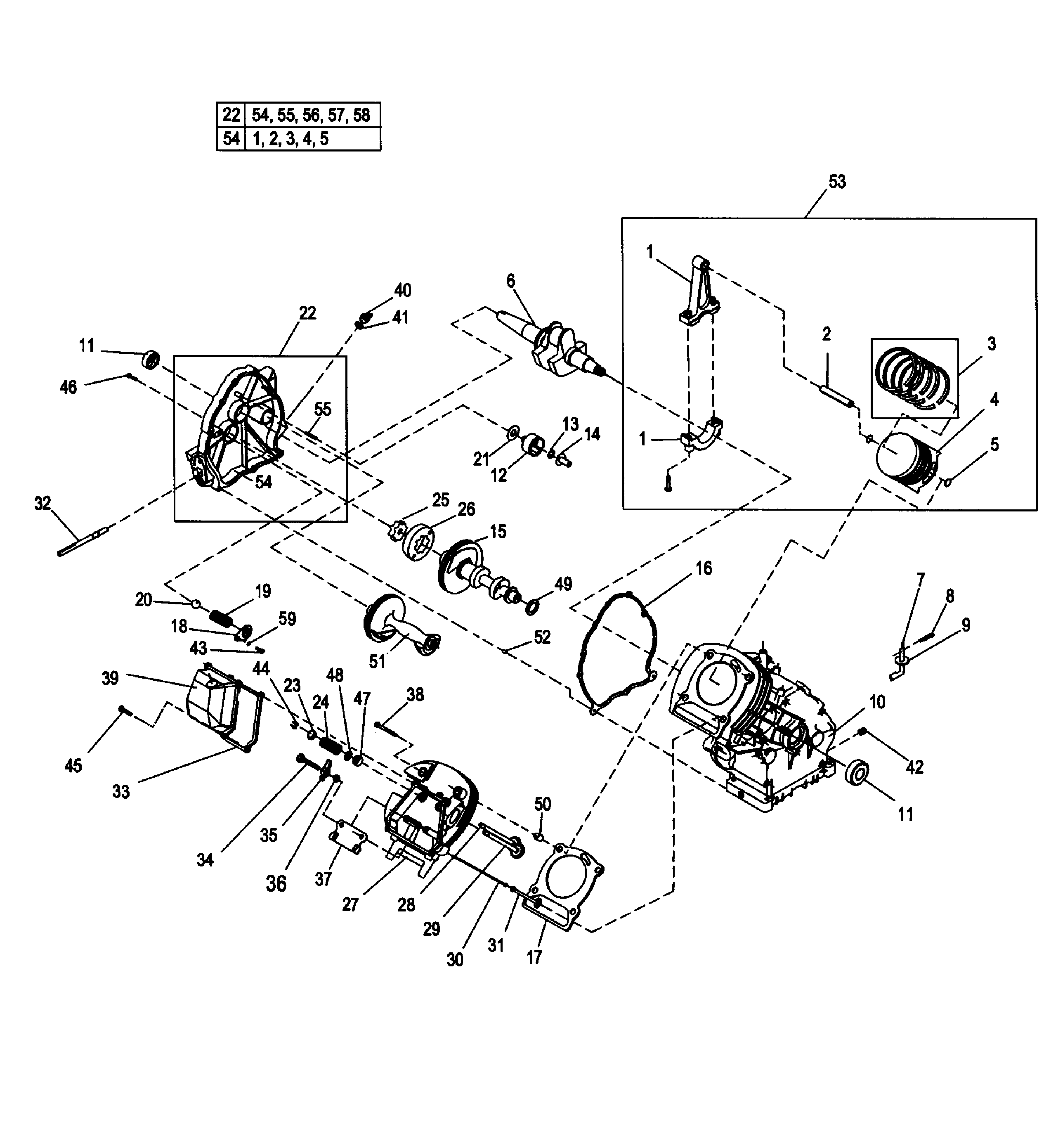 Generac XG8000-5800-0 pump 1 assy diagram