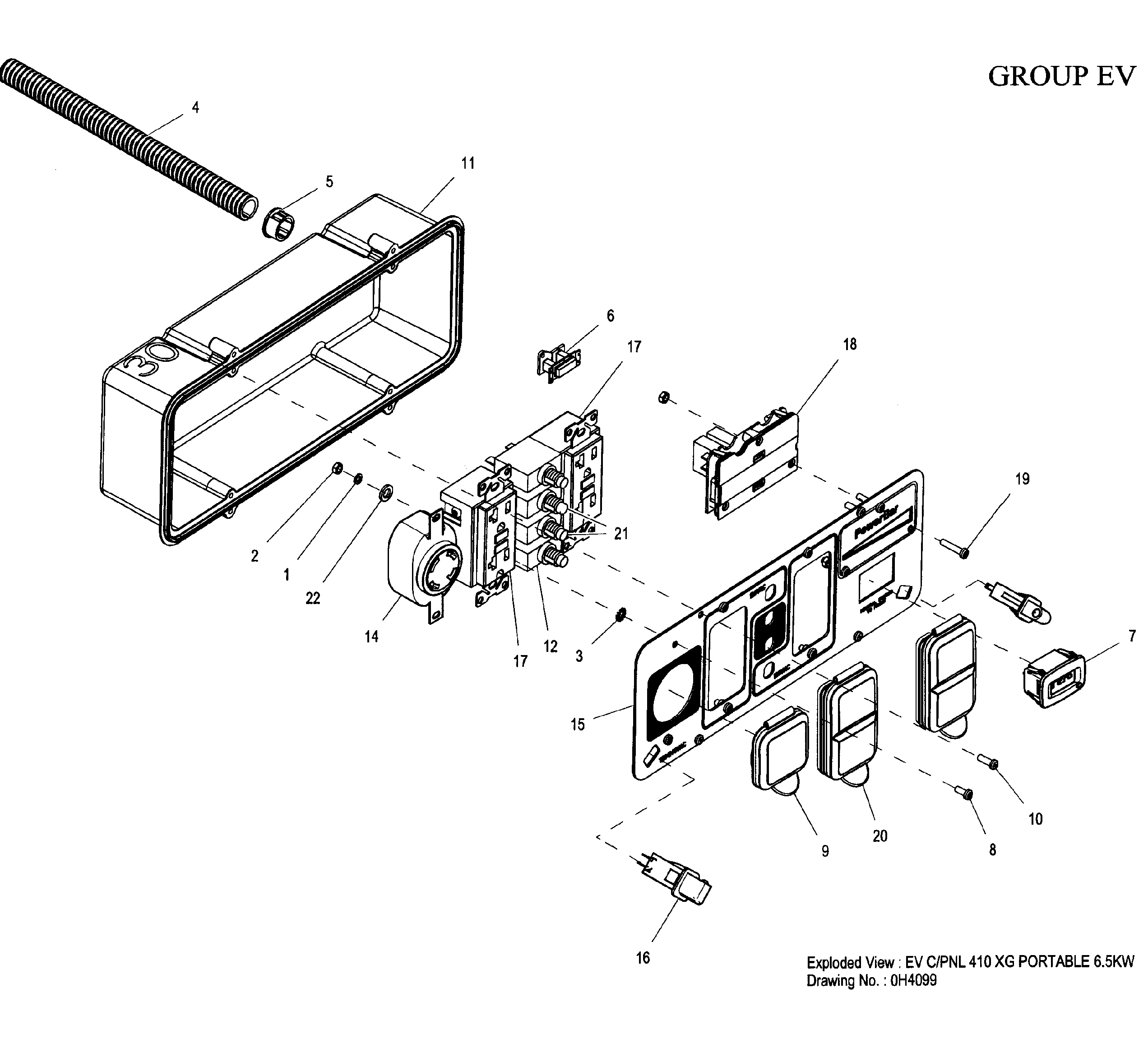 Generac XG8000-5800-0 control panel diagram