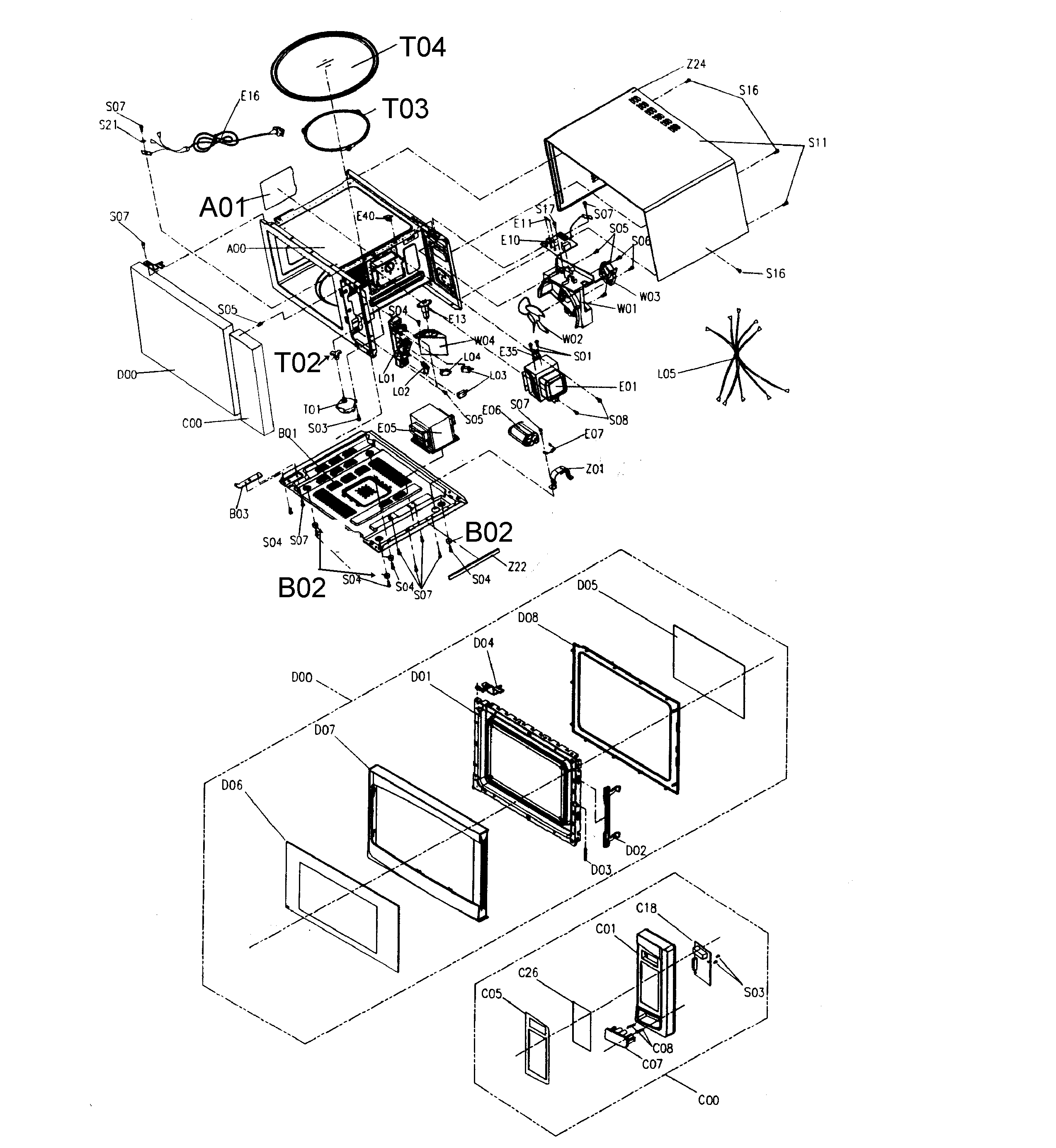 Kenmore 40573093310 cabinet parts diagram