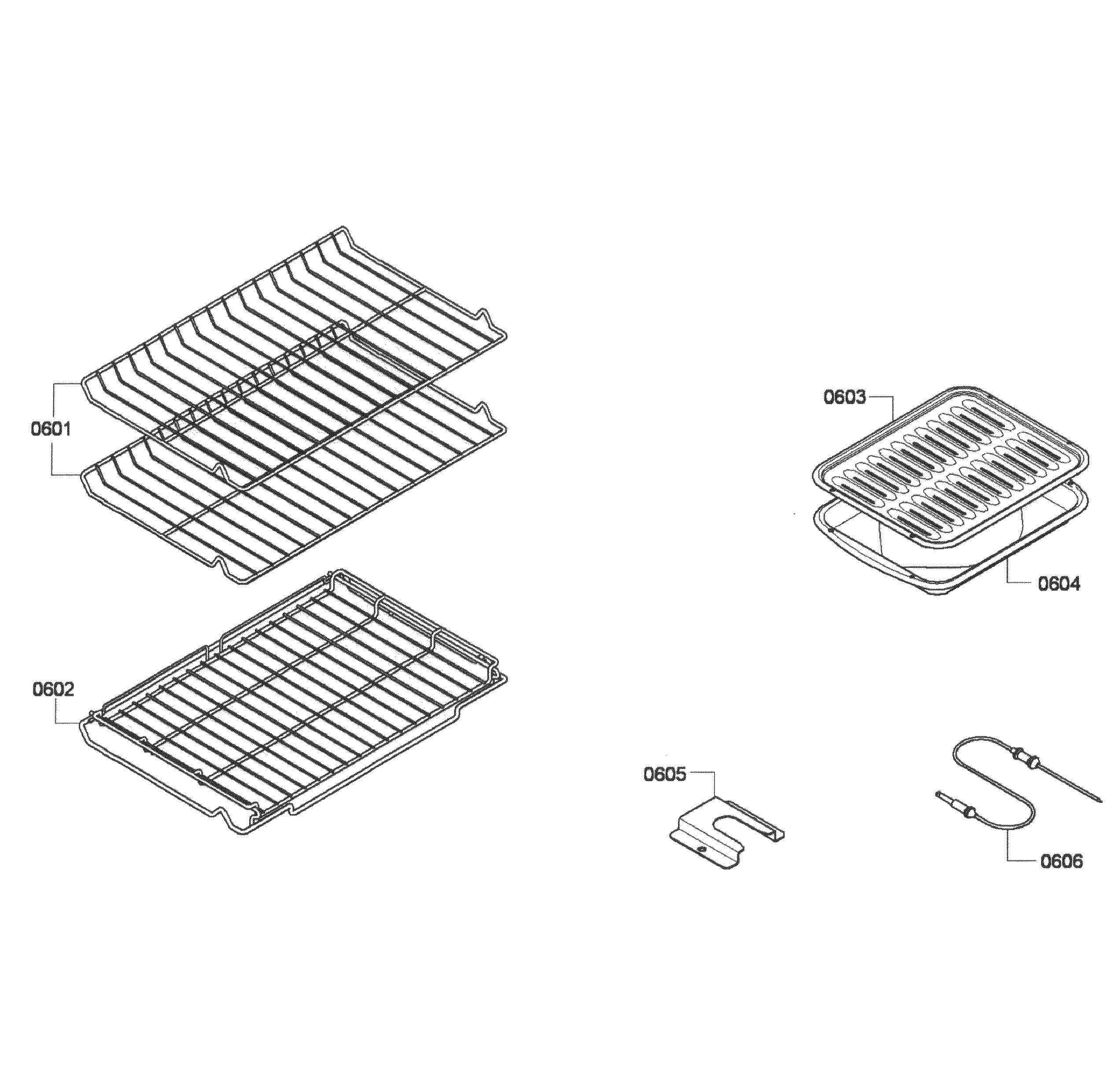 Bosch HES7282U/03 shelfs diagram