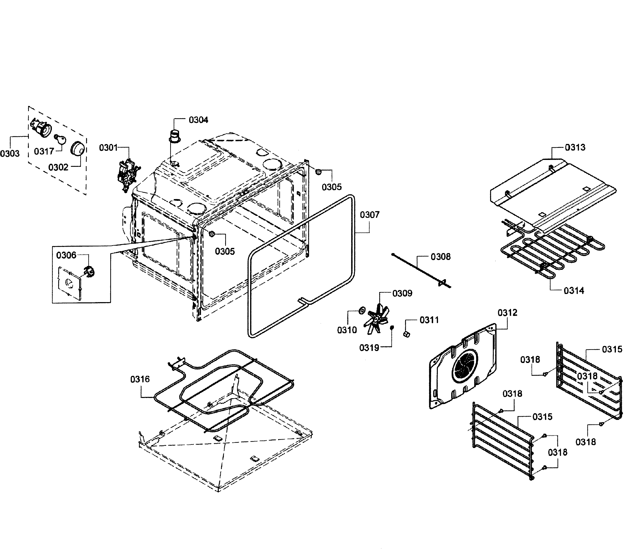 Bosch HBL3560UC/09 oven upper diagram